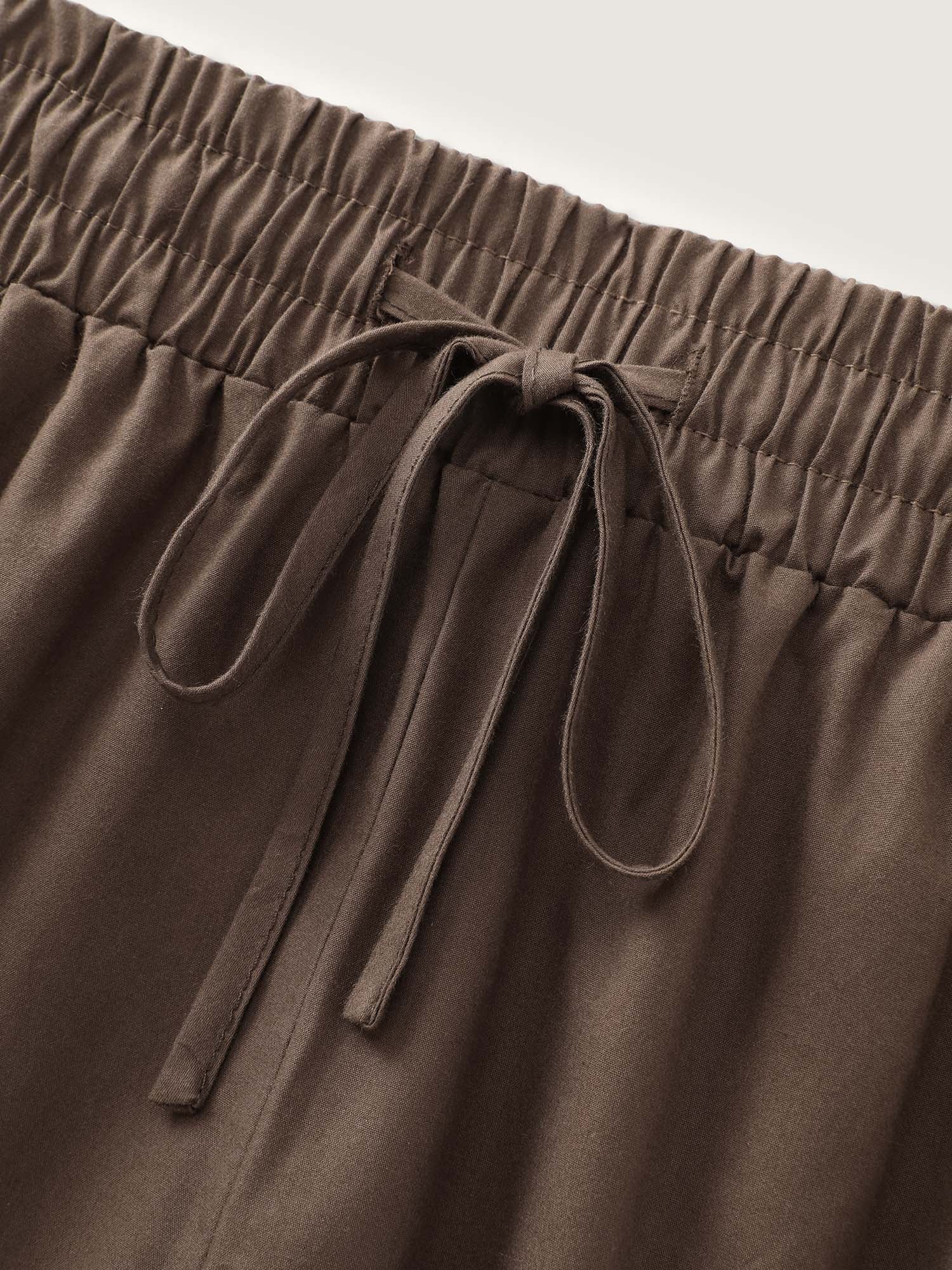 Cotton Drawstring Waist Capri Pants - Image 7
