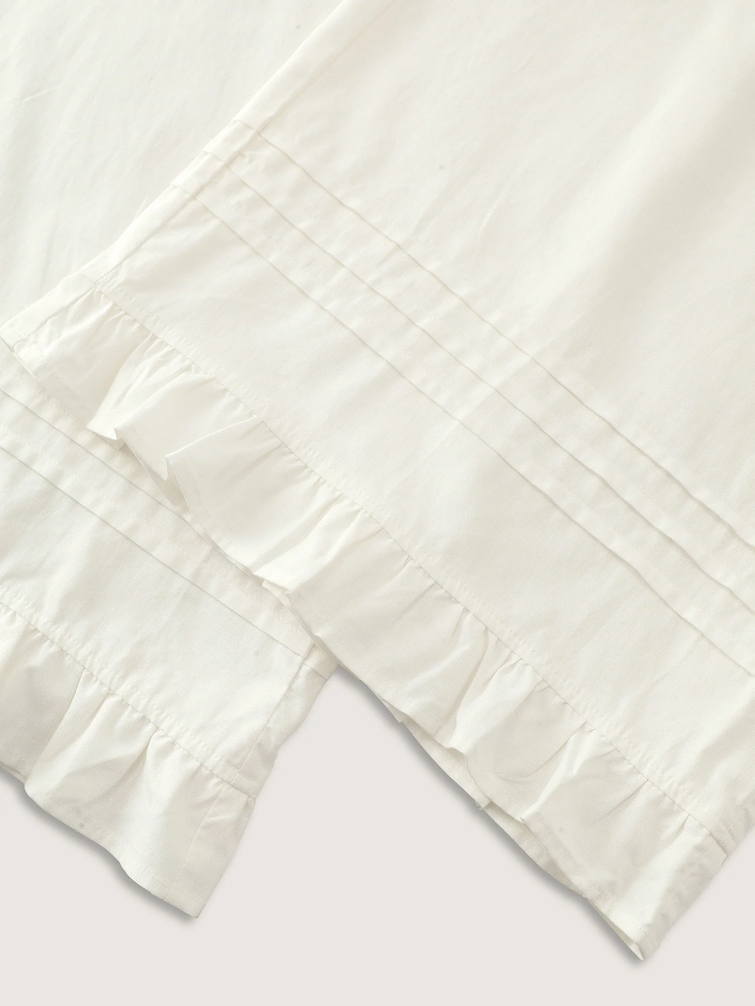 Cotton Drawstring Waist Semi-Sheer Straight Pants - Image 7