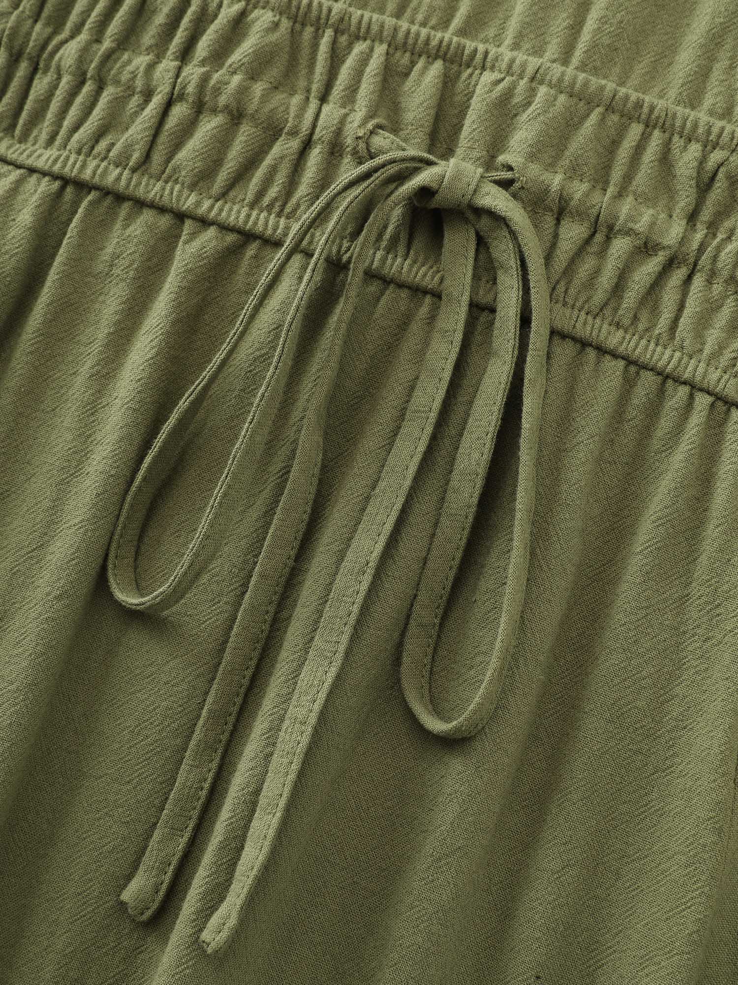 Cotton Drawstring Waist Tiered Maxi Dress - Image 4
