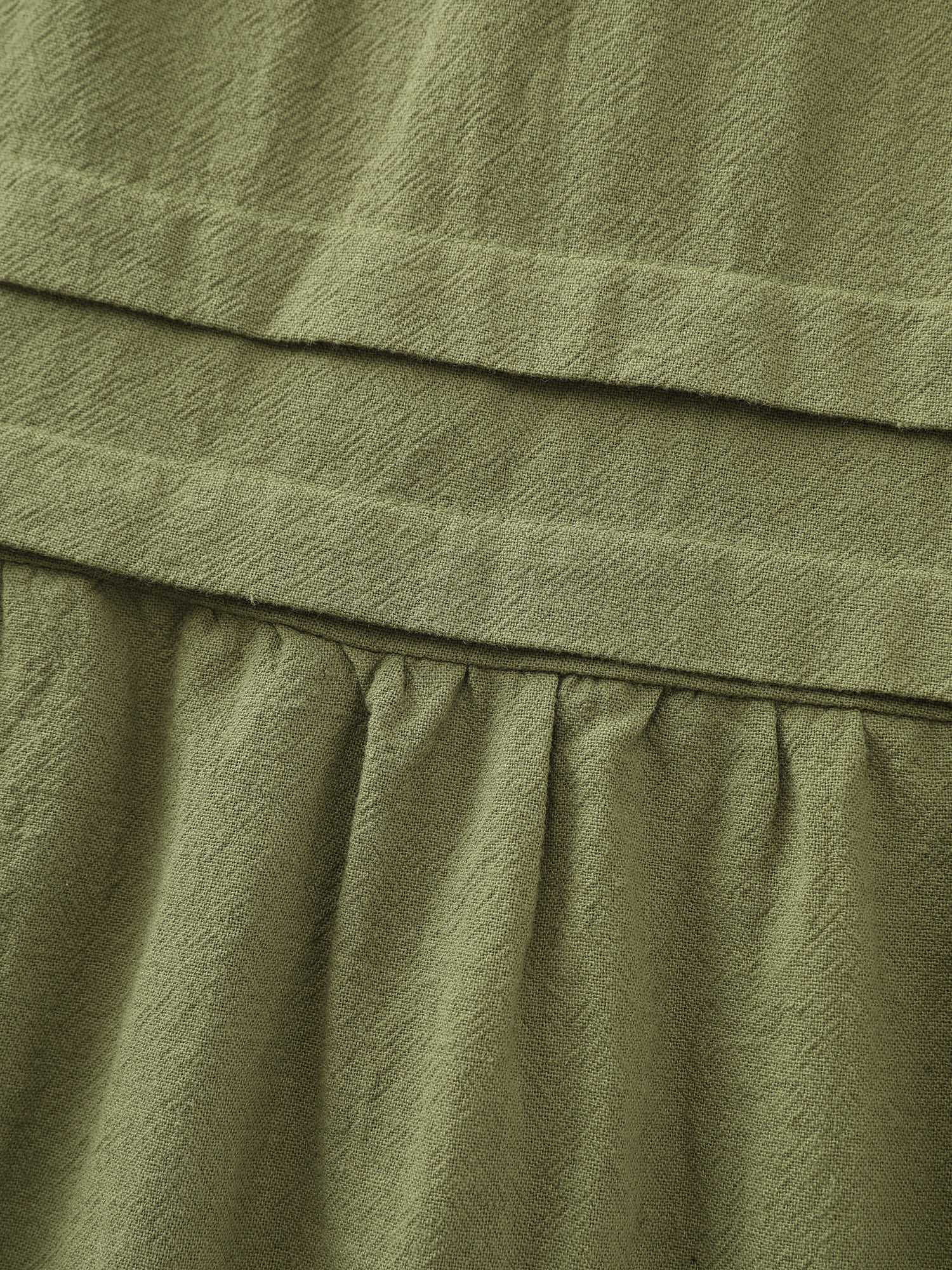Cotton Drawstring Waist Tiered Maxi Dress - Image 5