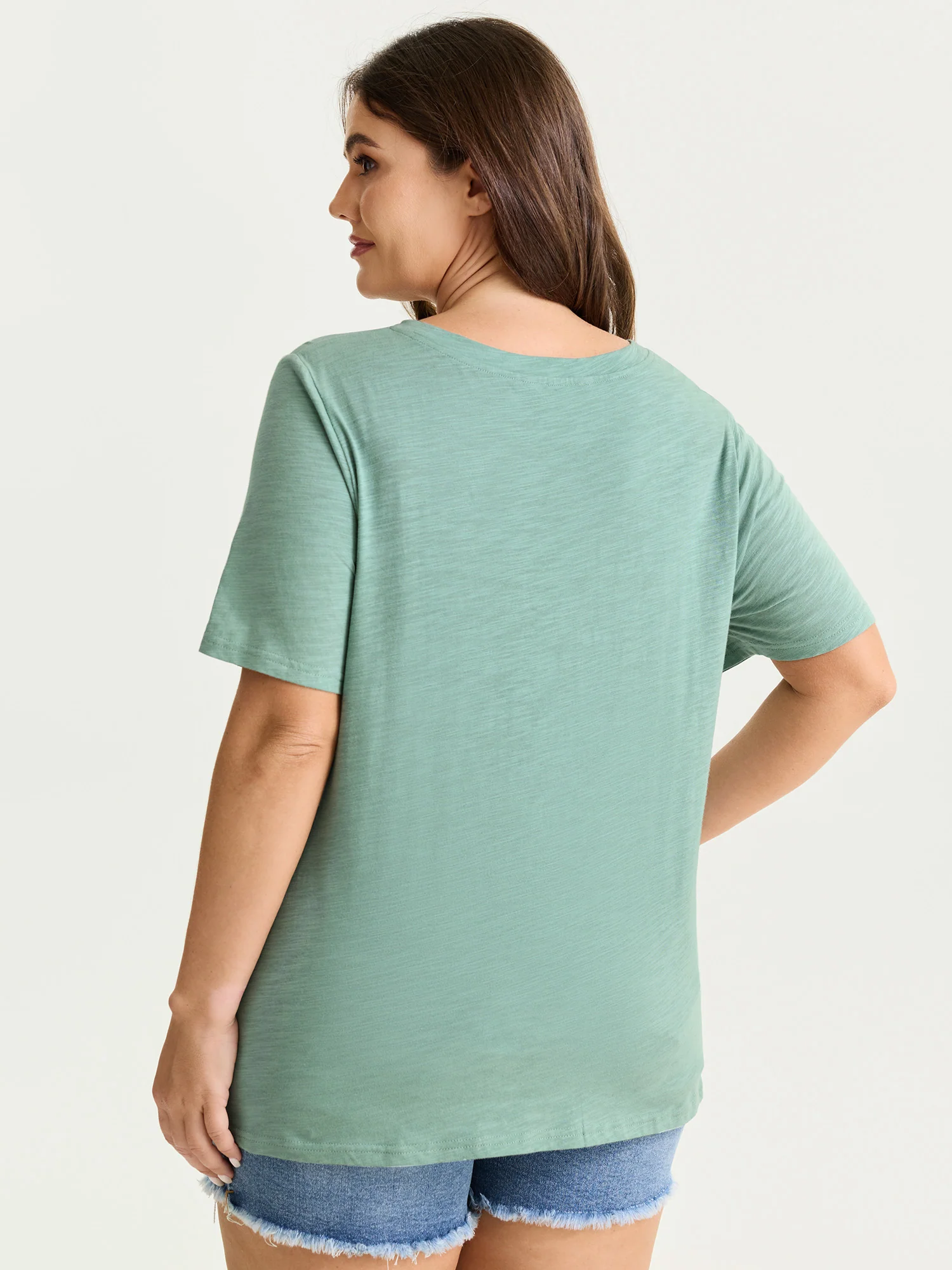 Cotton Embrace Grace Stretchy Round Neck T-Shirt - Image 5