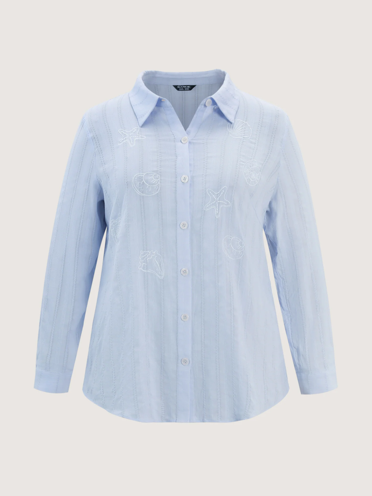 Cotton Embroidered Button-Down Blouse - Image 7
