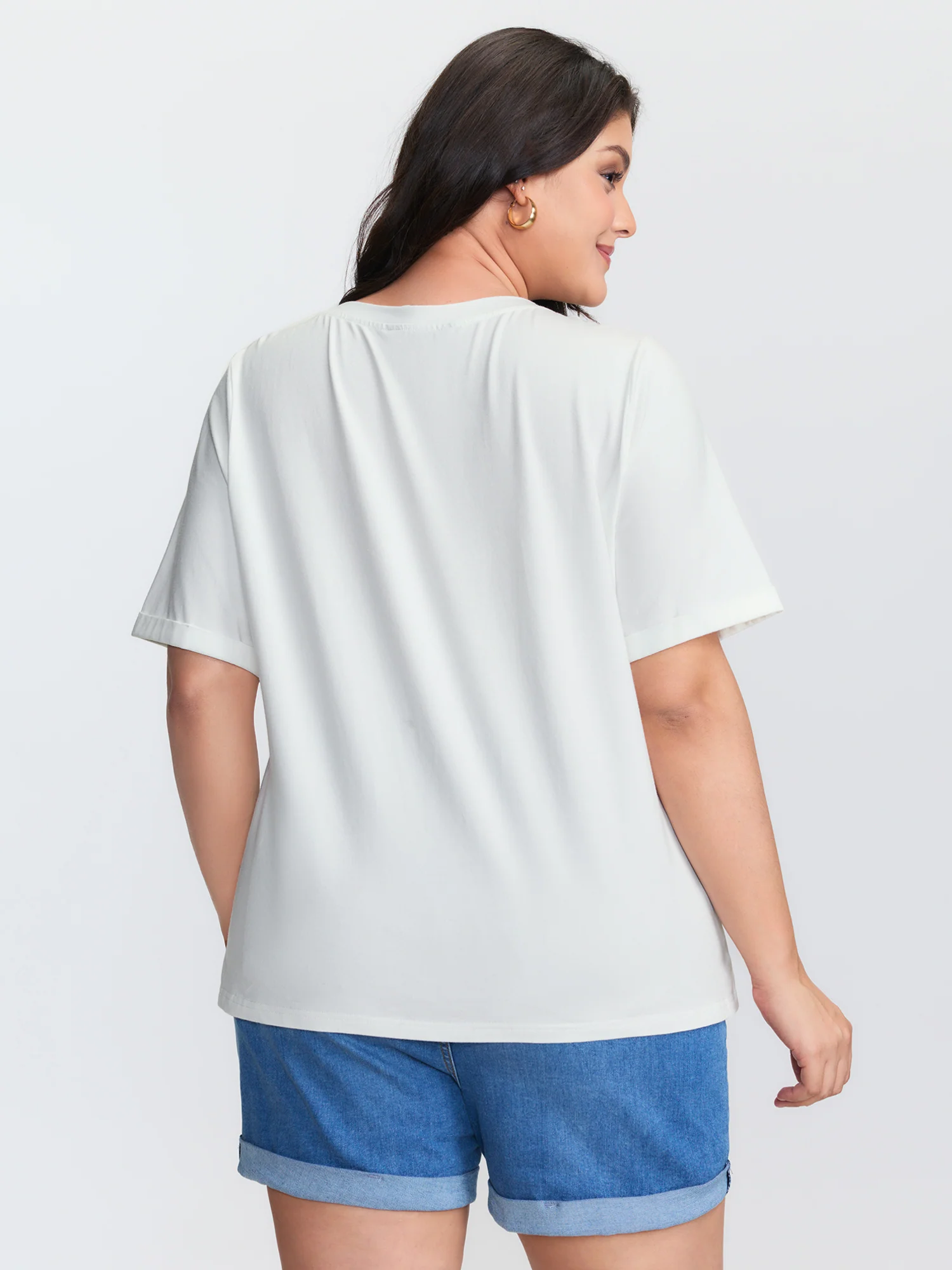 Cotton Embroidered Lucky Pattern T-Shirt - Image 4