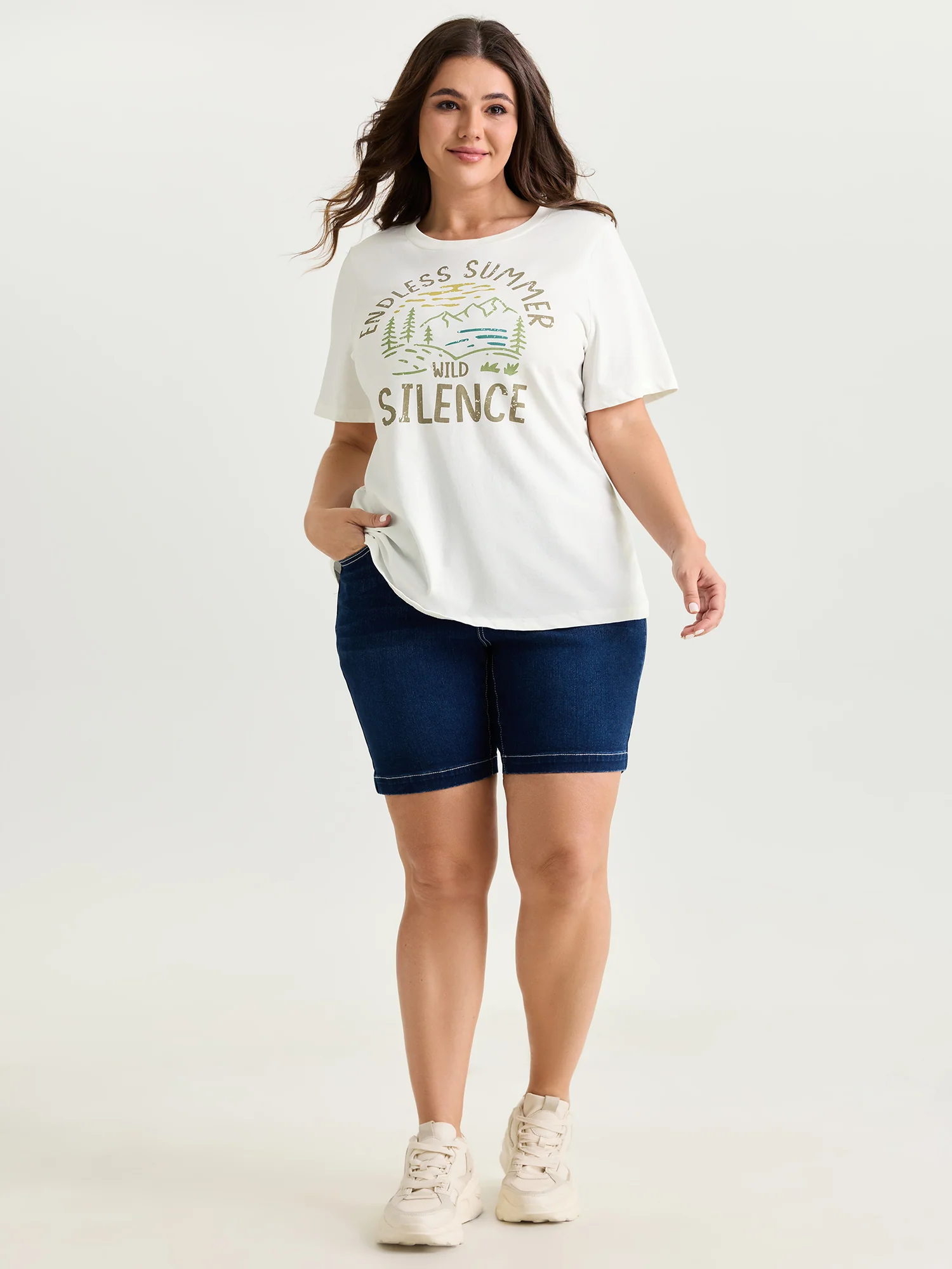 Cotton Endless Summer Print Round Neck T-Shirt - Image 3