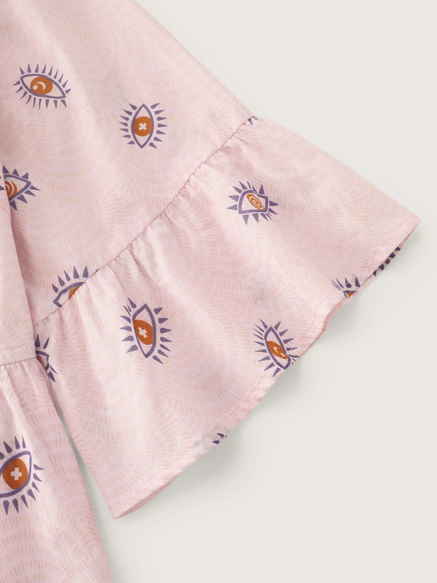 Cotton Eye Print Tiered Open-Front Shirt - Image 5
