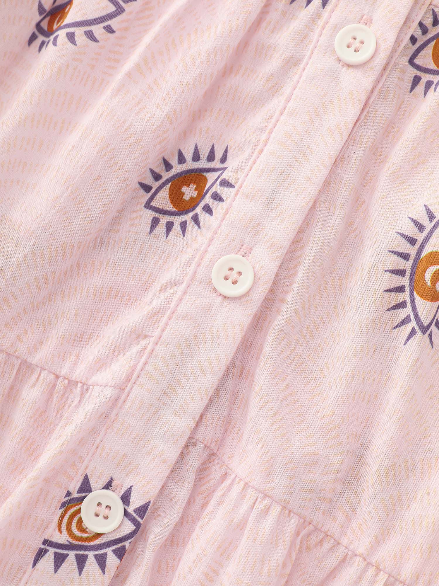 Cotton Eye Print Tiered Open-Front Shirt - Image 6