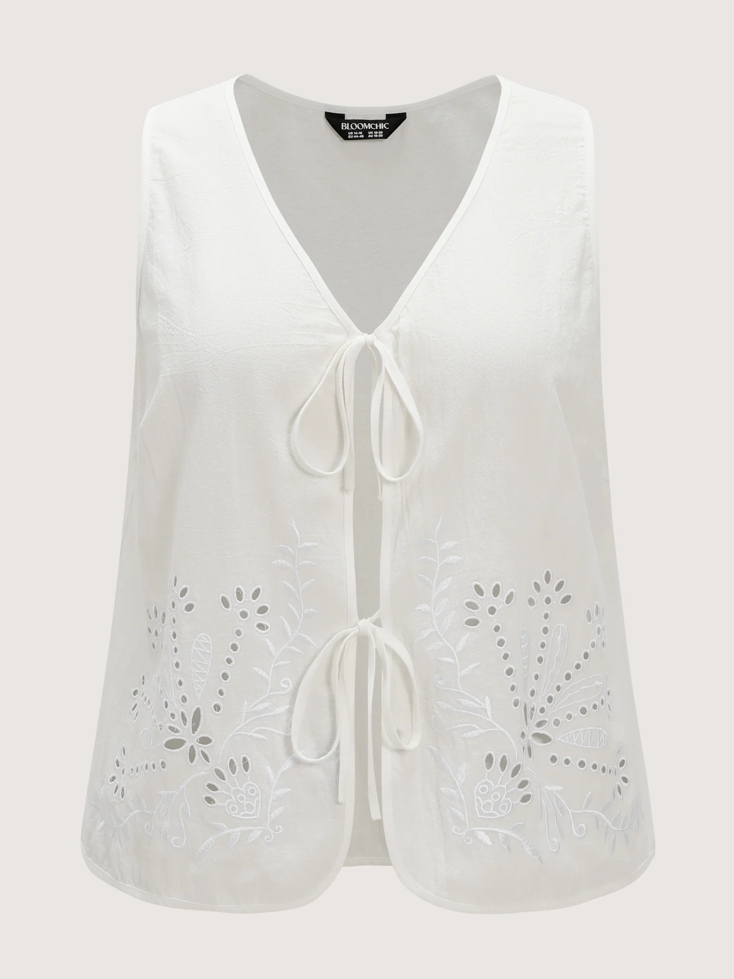 Cotton Eyelet Embroidered Breathable Tank Top - Image 7