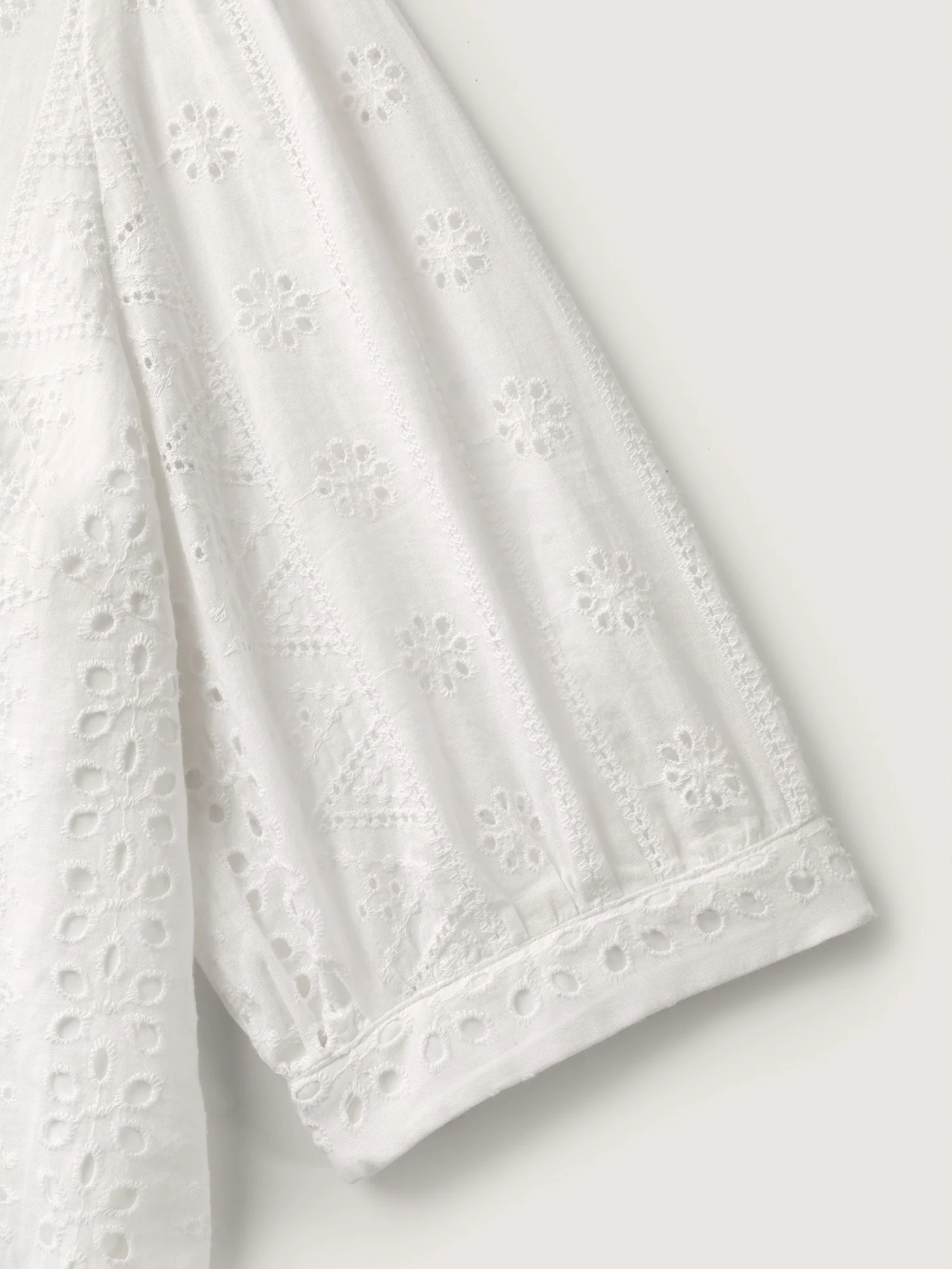 Cotton Eyelet Embroidery V-Neck Blouse - Image 5