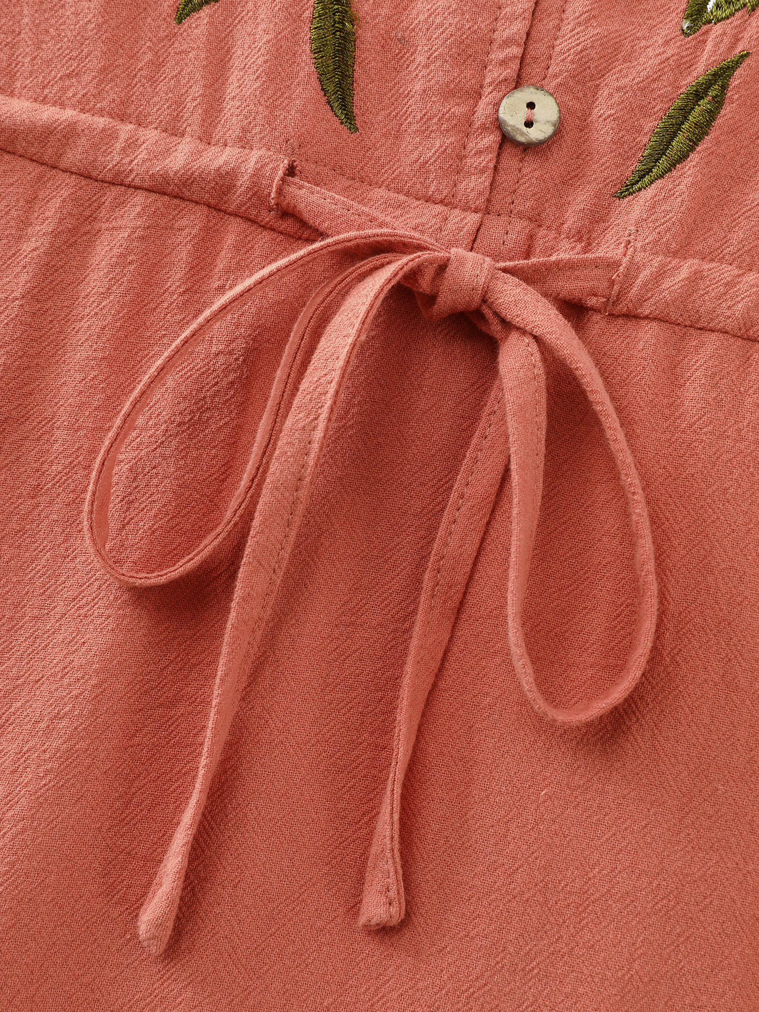 Cotton Floral Embroidery Tiered Mini Dress - Image 7