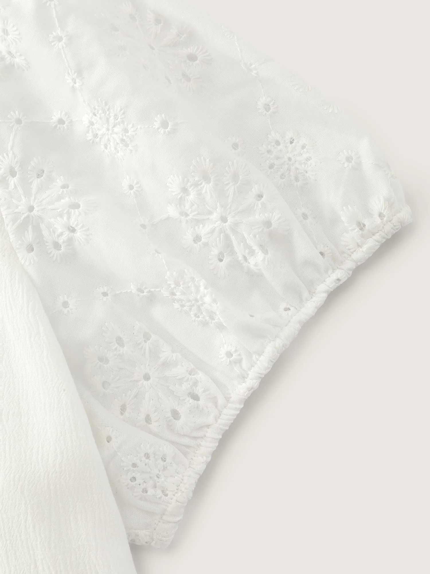 Cotton Floral Eyelet Trim Fit And Flare Blouse - Image 5