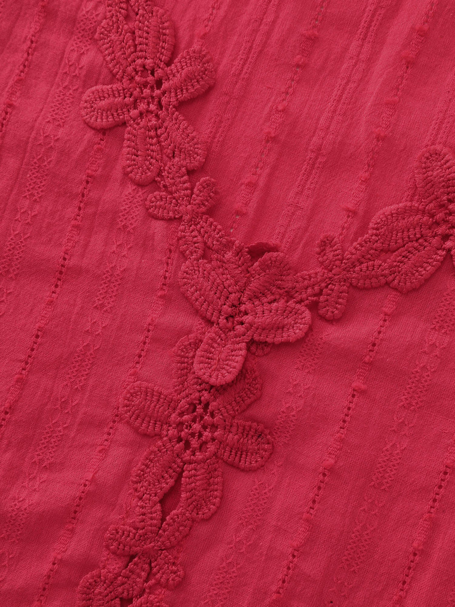Cotton Floral Lace Detail Textured Tank Top - Image 5