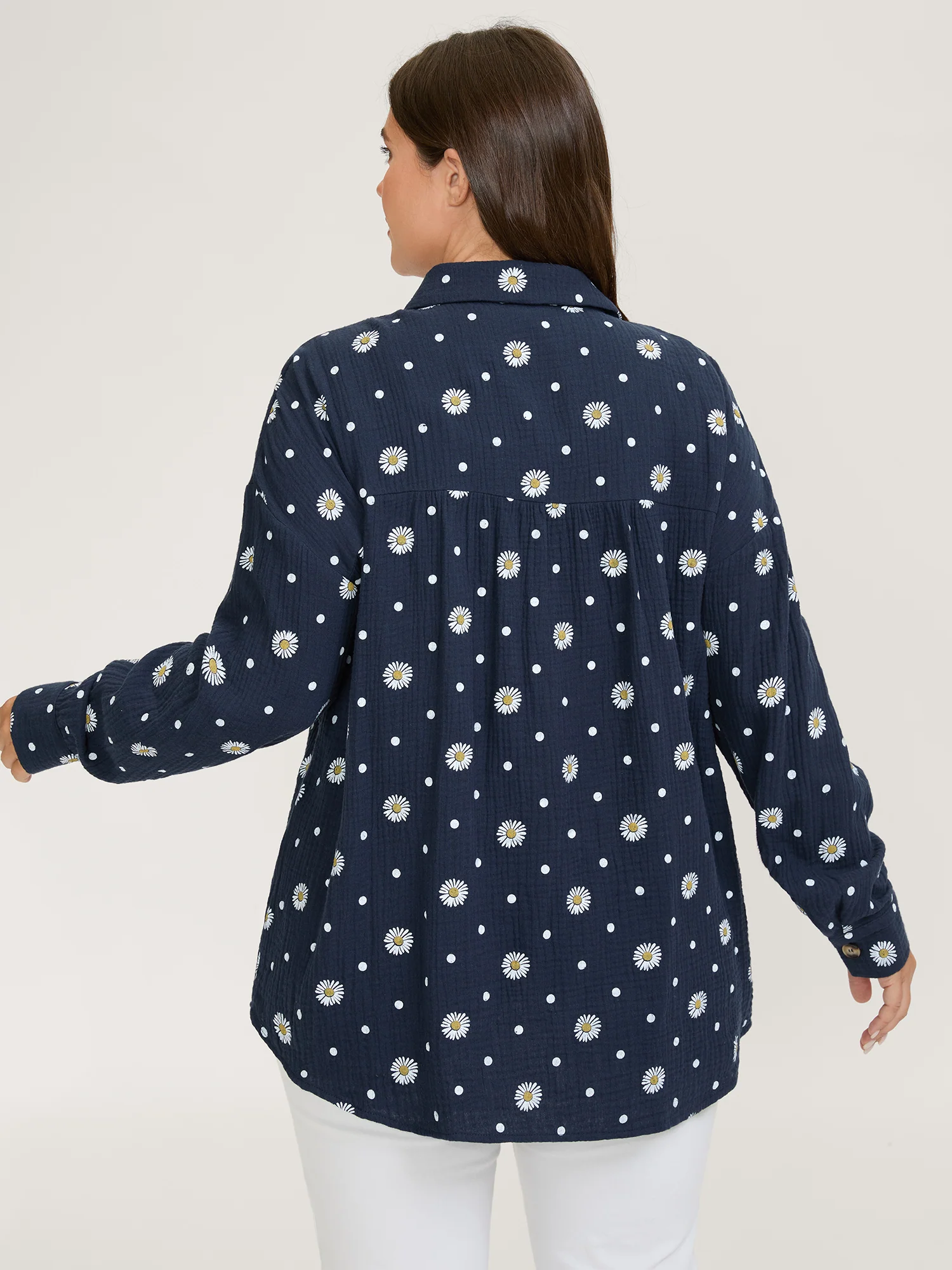 Cotton Floral Print Button-Down Jacket - Image 4