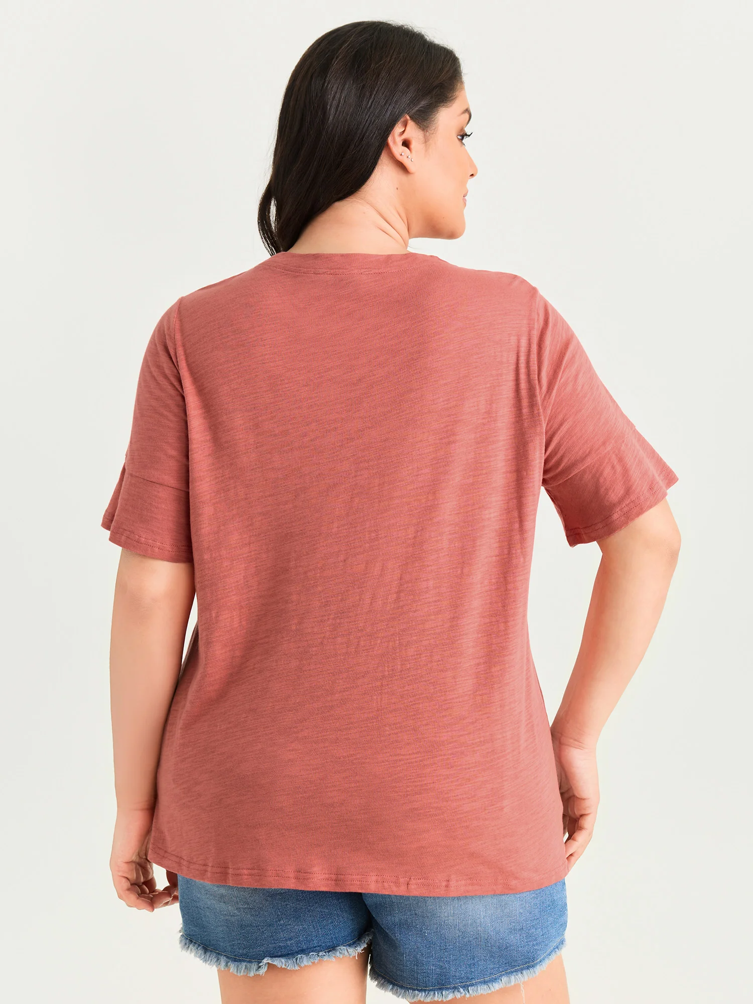 Cotton Floral Print Round Neck T-Shirt - Image 5