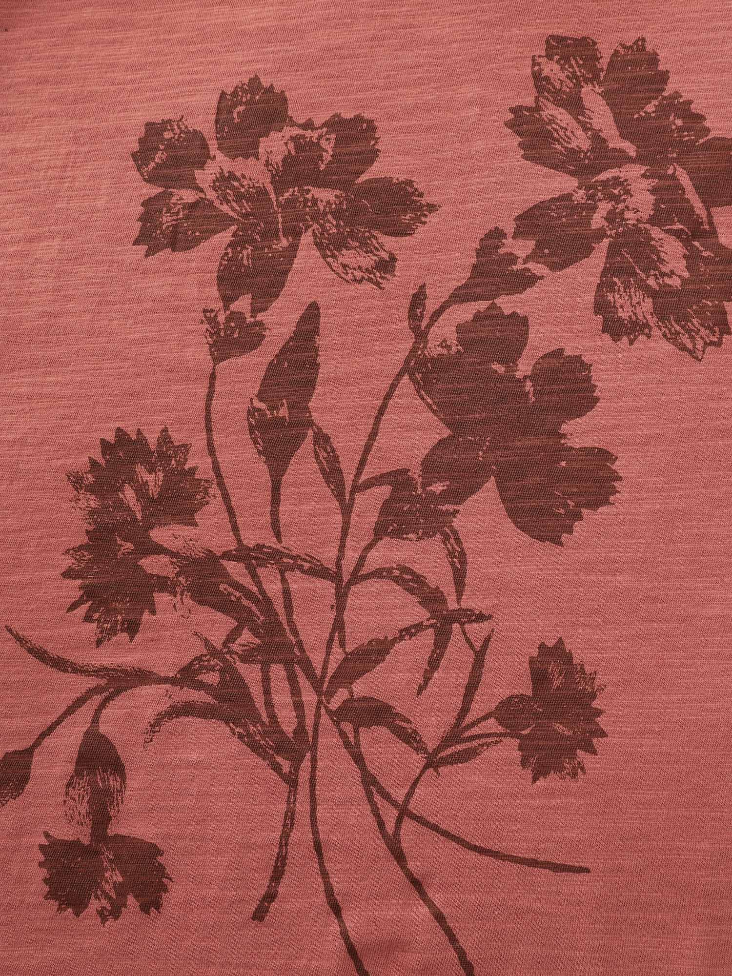 Cotton Floral Print Round Neck T-Shirt - Image 6