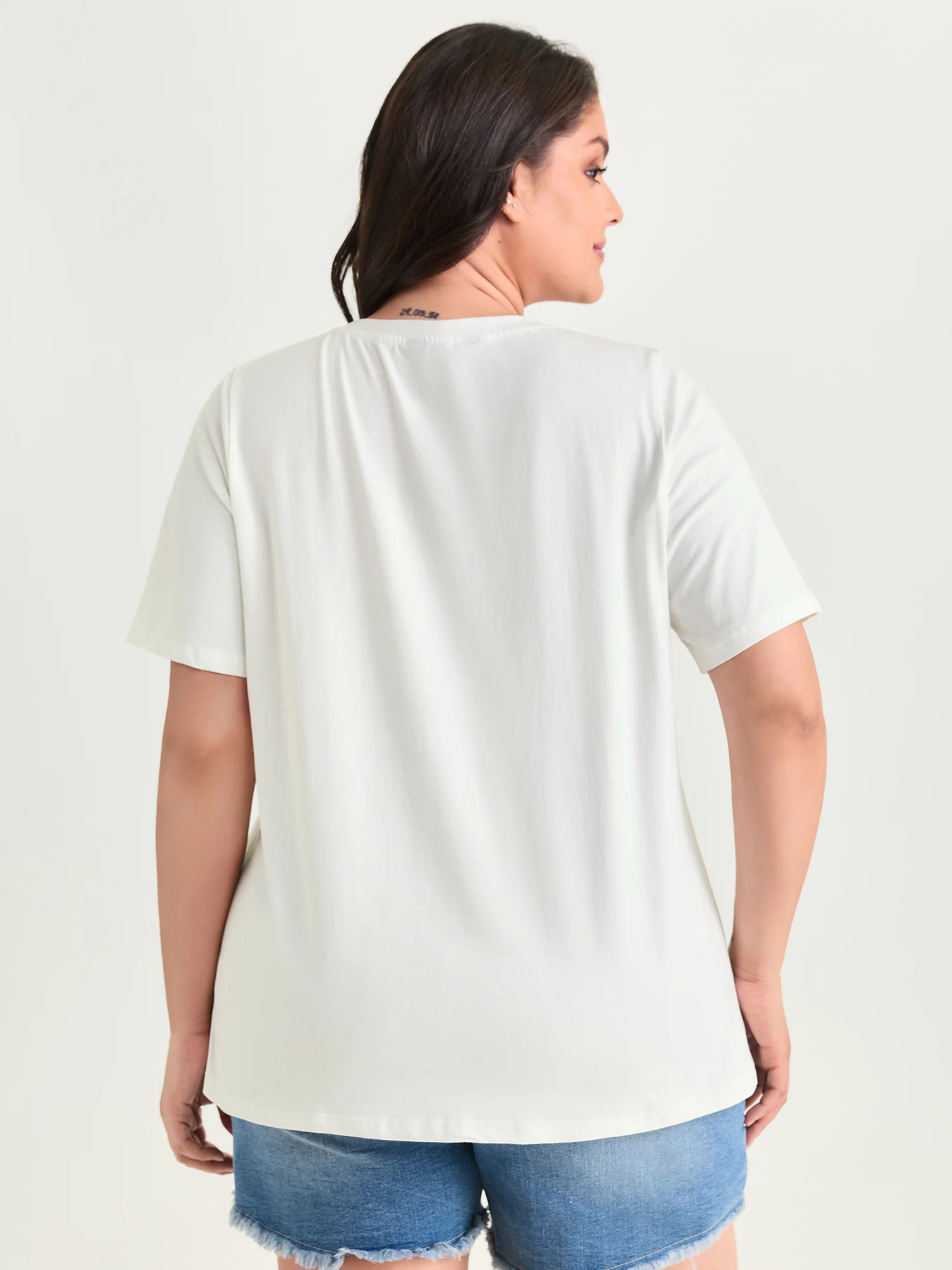 Cotton Flourish Embroidered Floral T-Shirt - Image 4