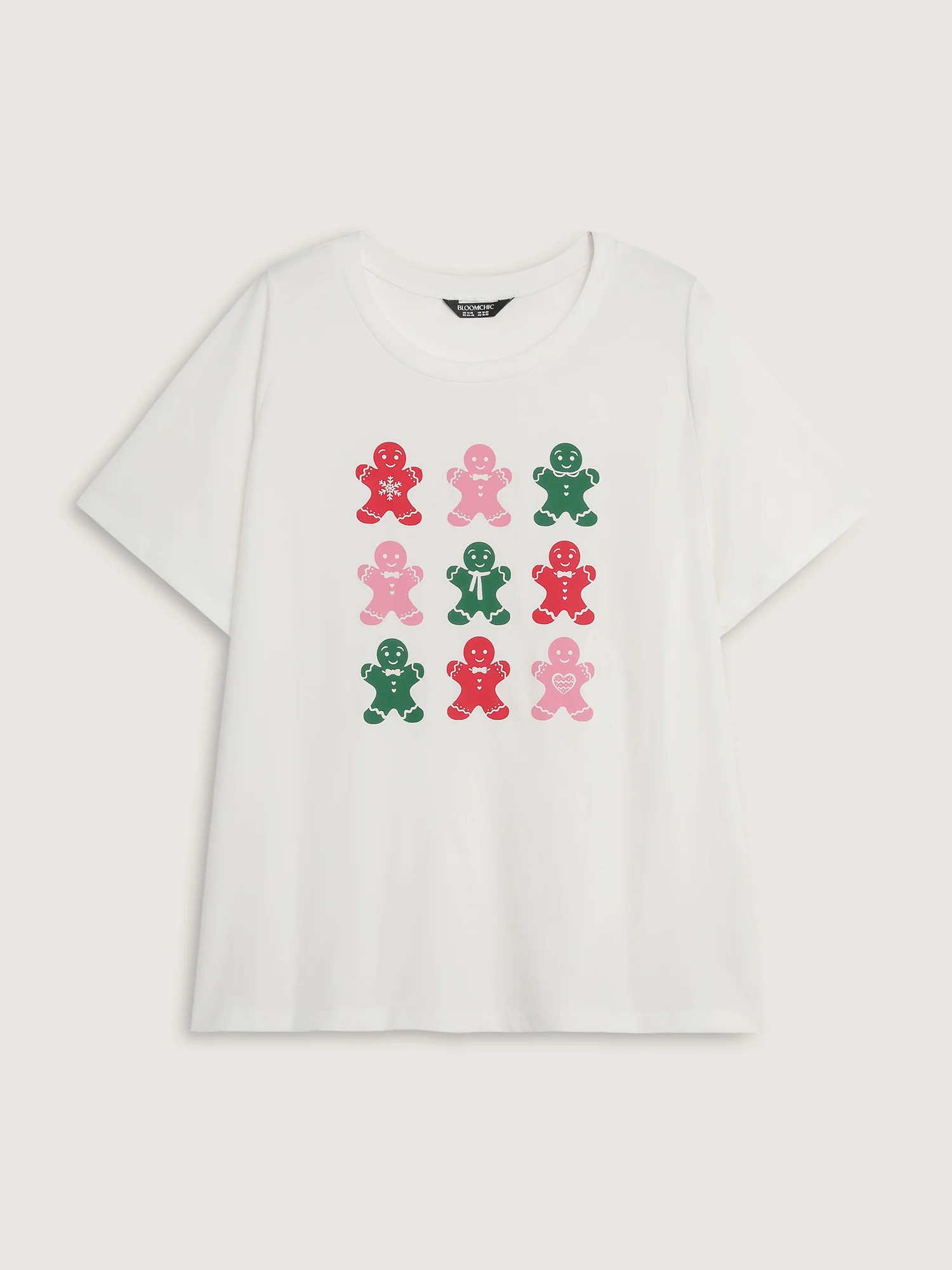 Cotton Gingerbread Man Colorful Print T-Shirt - Image 5