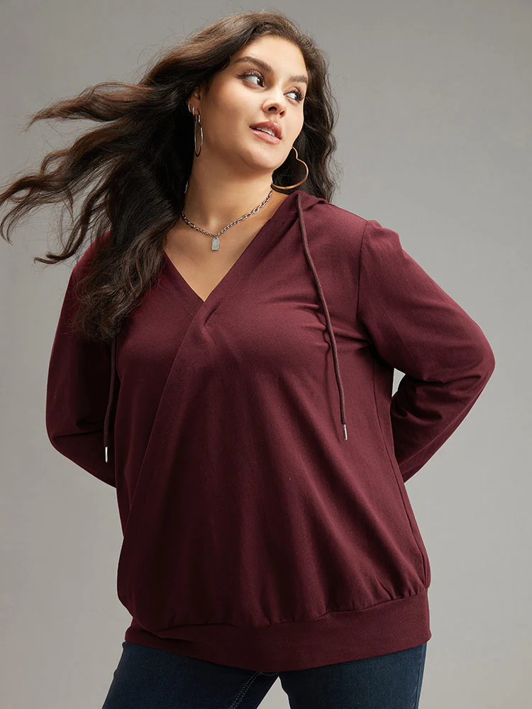Cotton Hooded Drawstring Sweatshirt - Image 5