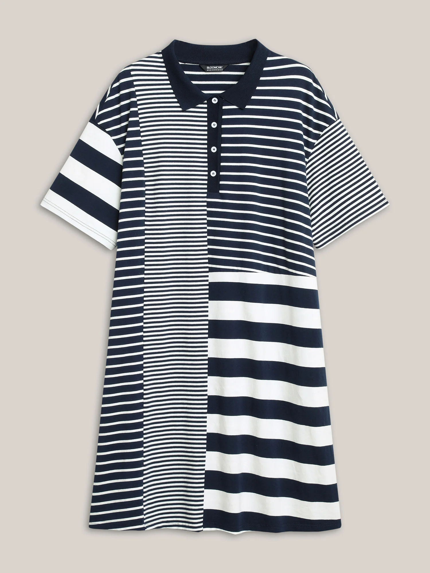 Cotton Knit Stripe Print Mini Dress - Image 7