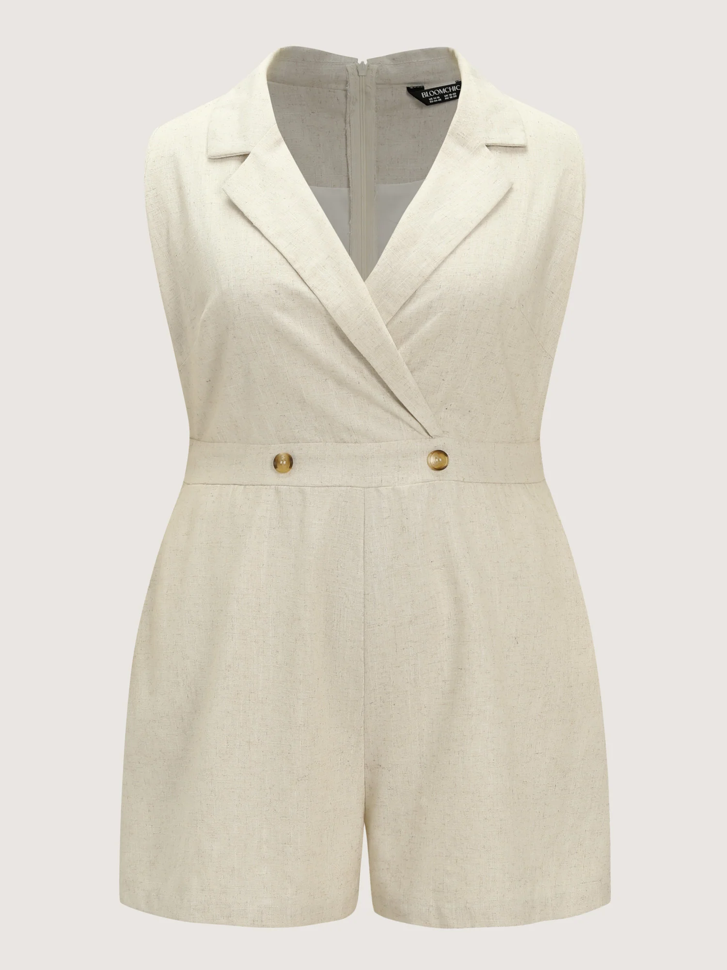 Cotton Linen Blend Collar Romper - Image 8