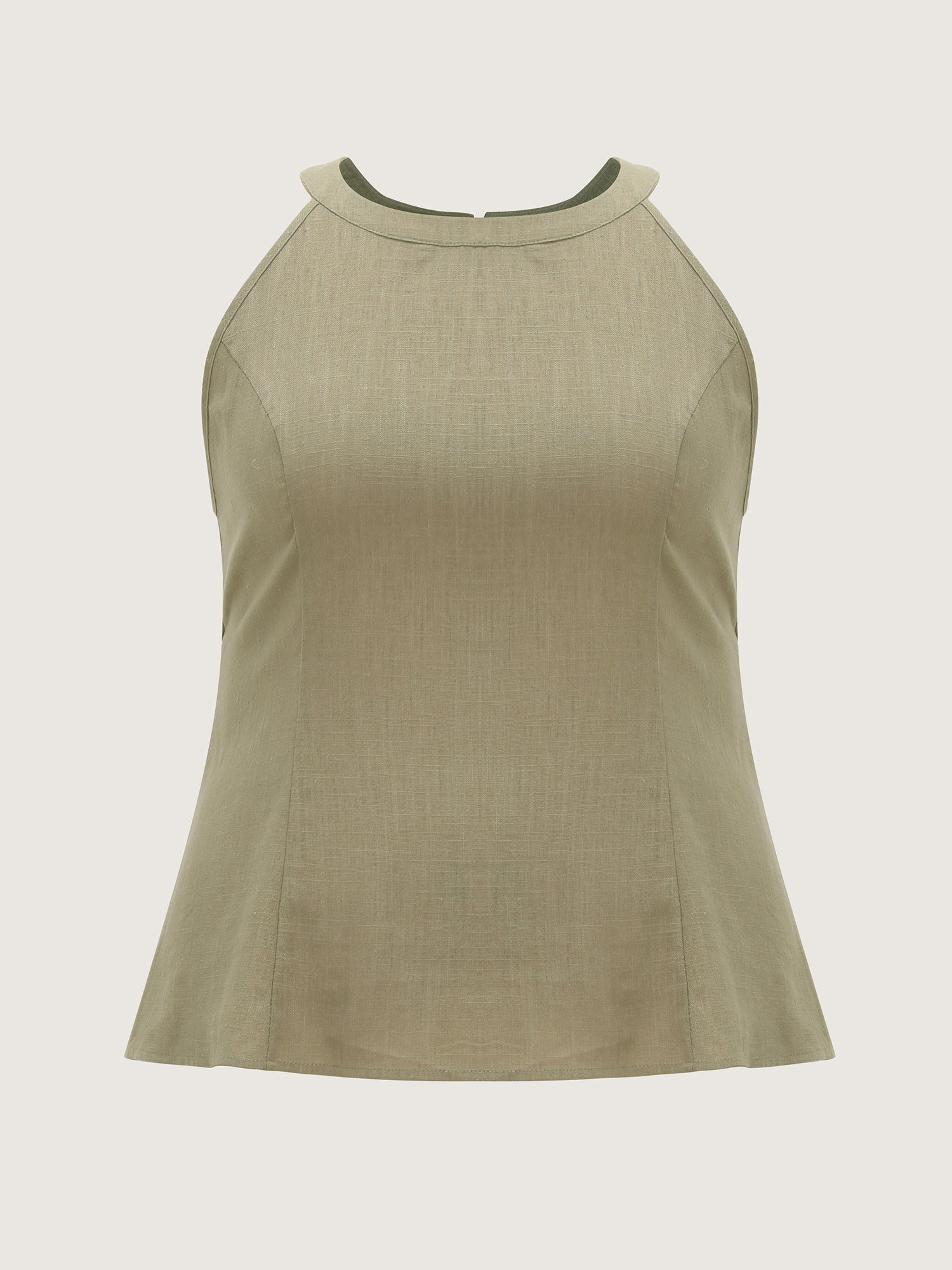 Cotton Linen Blend Sculpted Fit Tank Top - Image 7