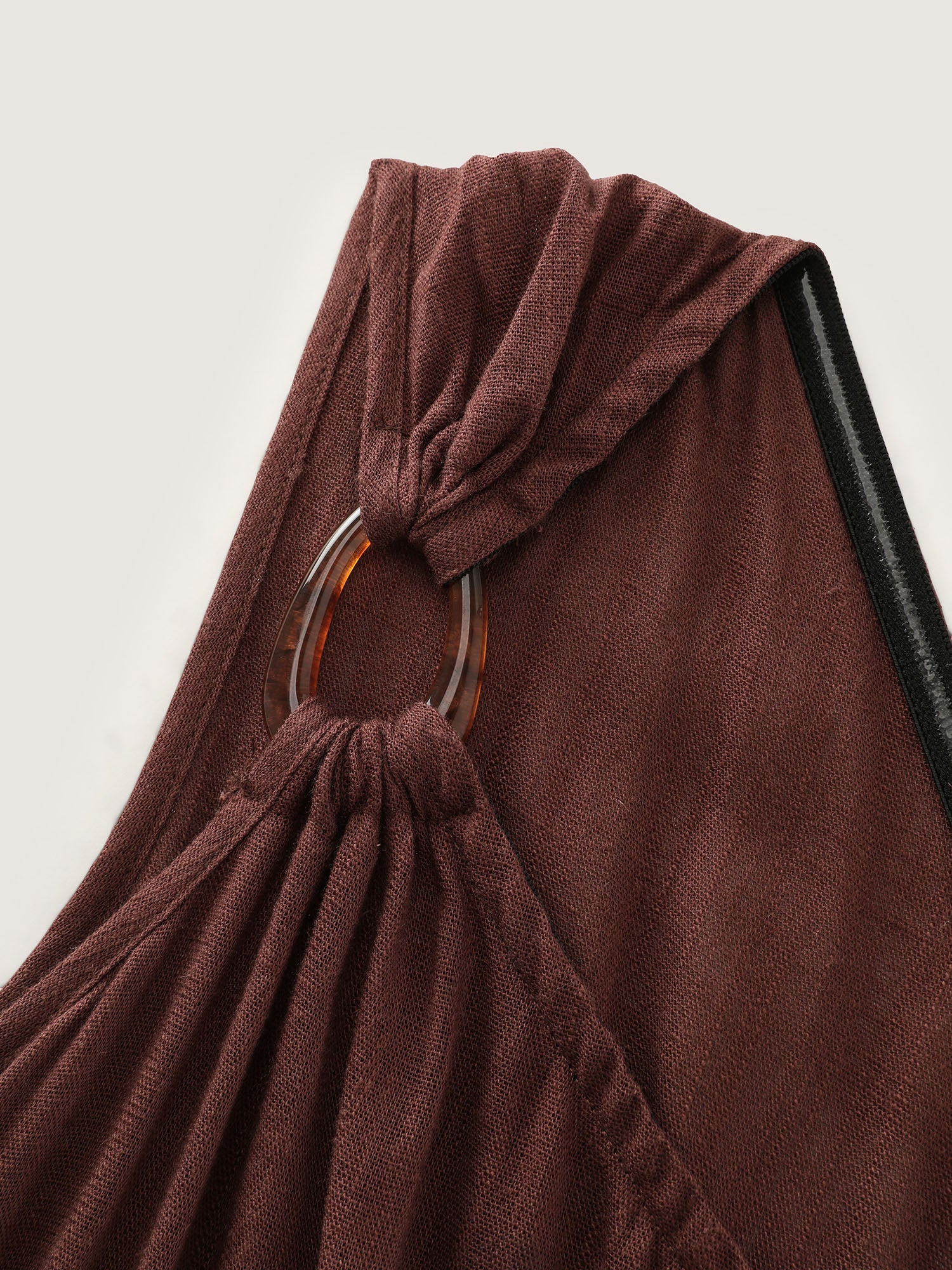Cotton Linen One-Shoulder Waist-Defining Maxi Dress - Image 6