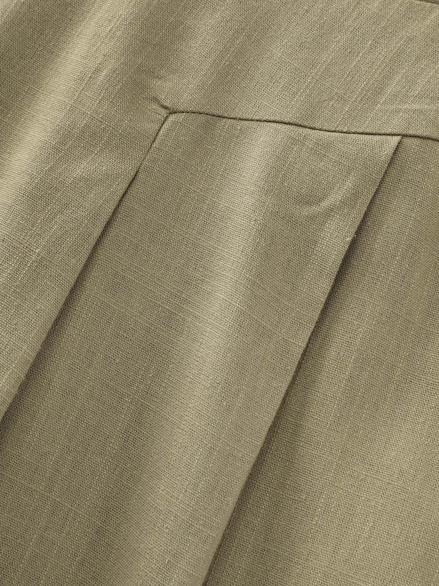 Cotton Linen Textured Wide Leg Pants - Image 7