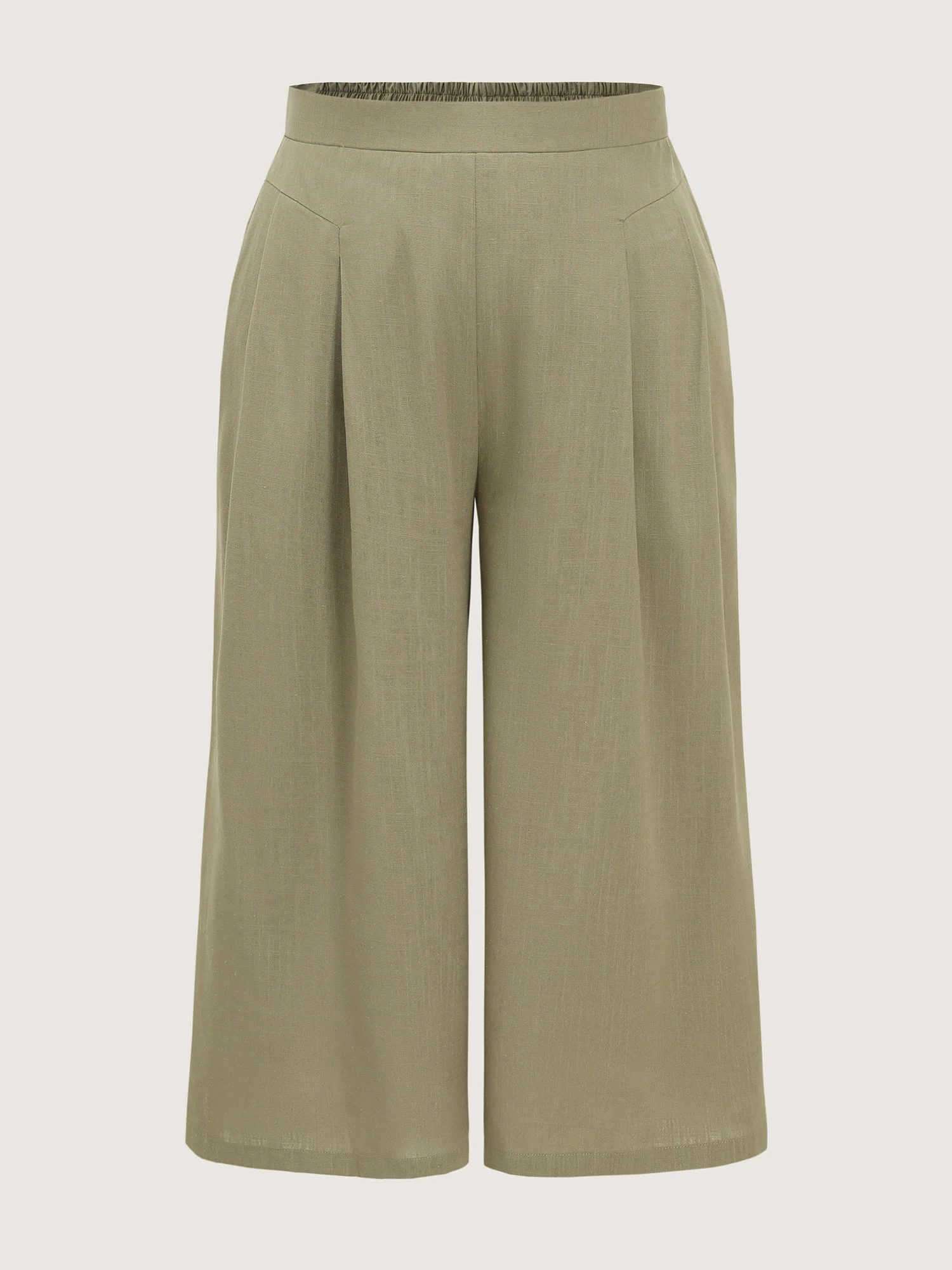 Cotton Linen Textured Wide Leg Pants - Image 8
