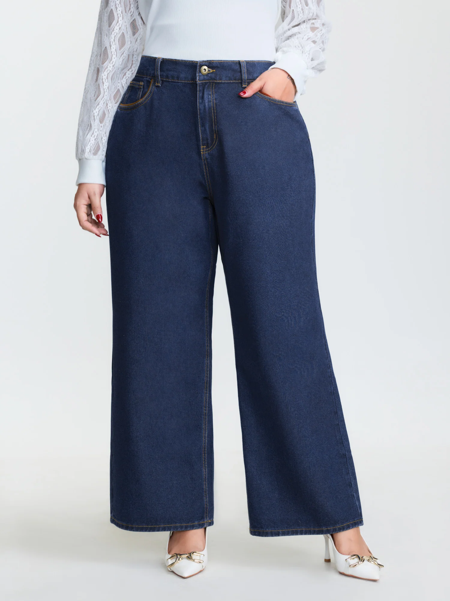 Classic Pull-On Wide-Leg Jeans - Image 2