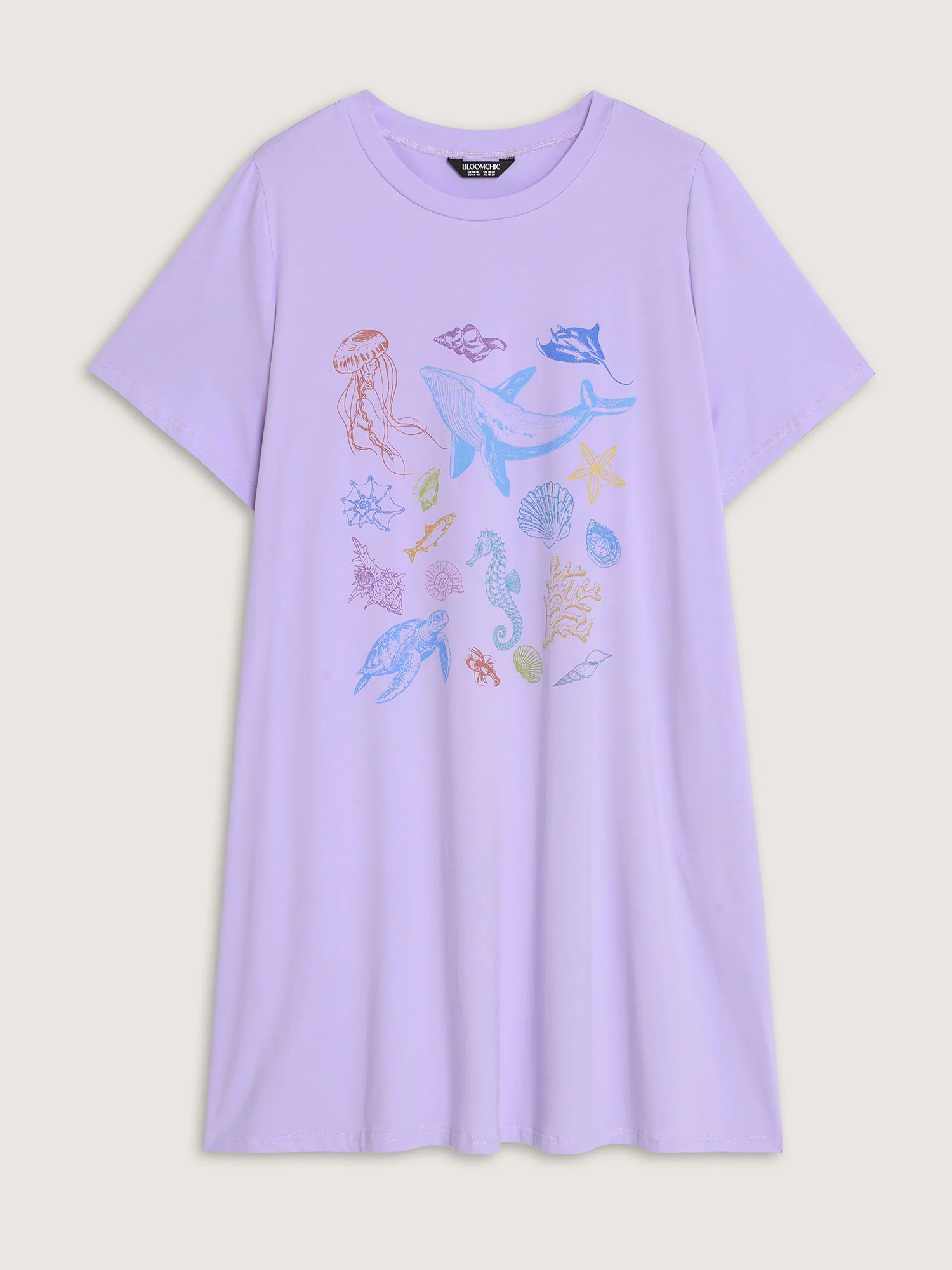 Cotton Ocean Elements Stretchy Lounge Dress - Image 8