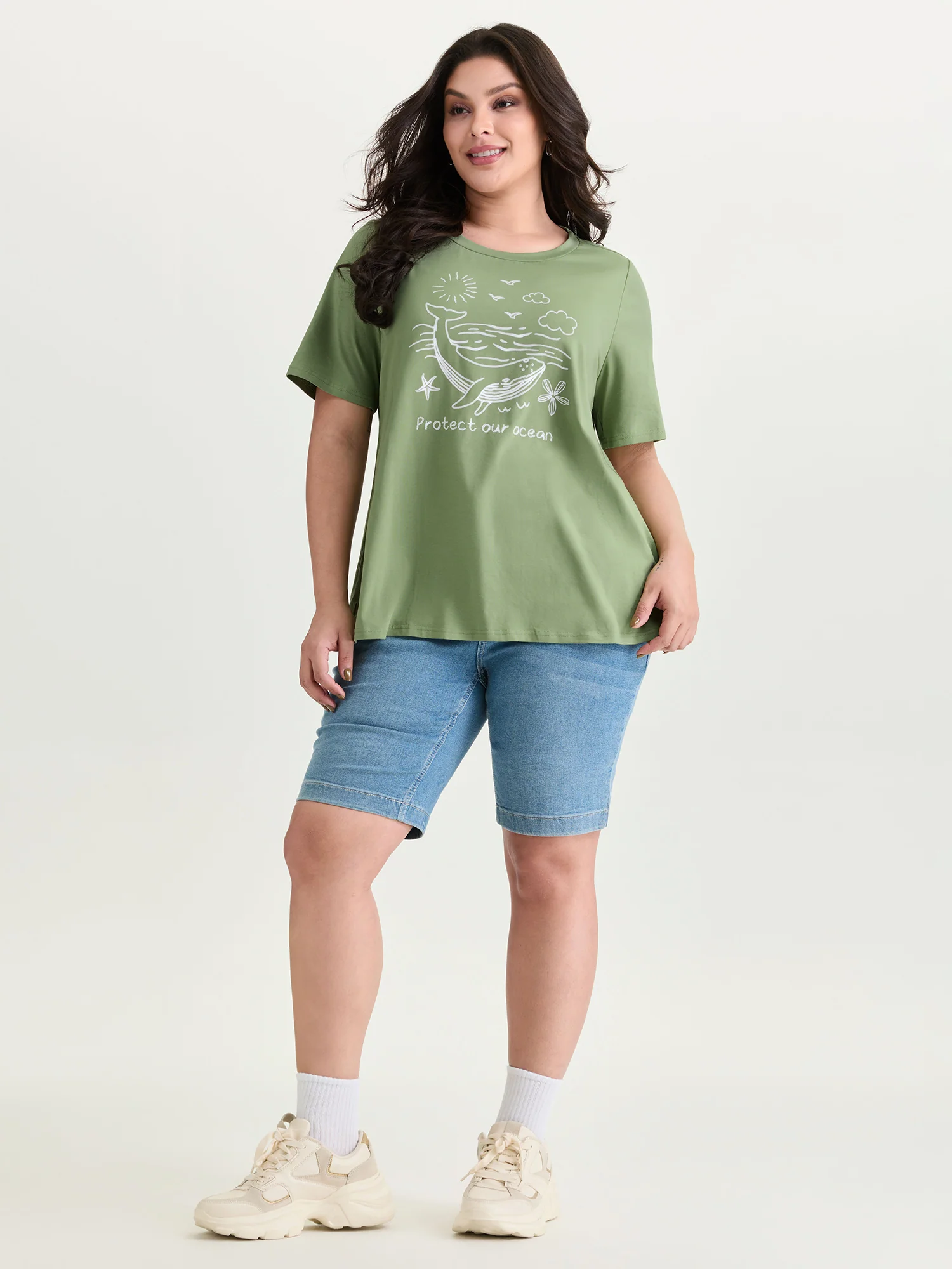 Cotton Ocean-Friendly Cotton Plain T-Shirt - Image 3
