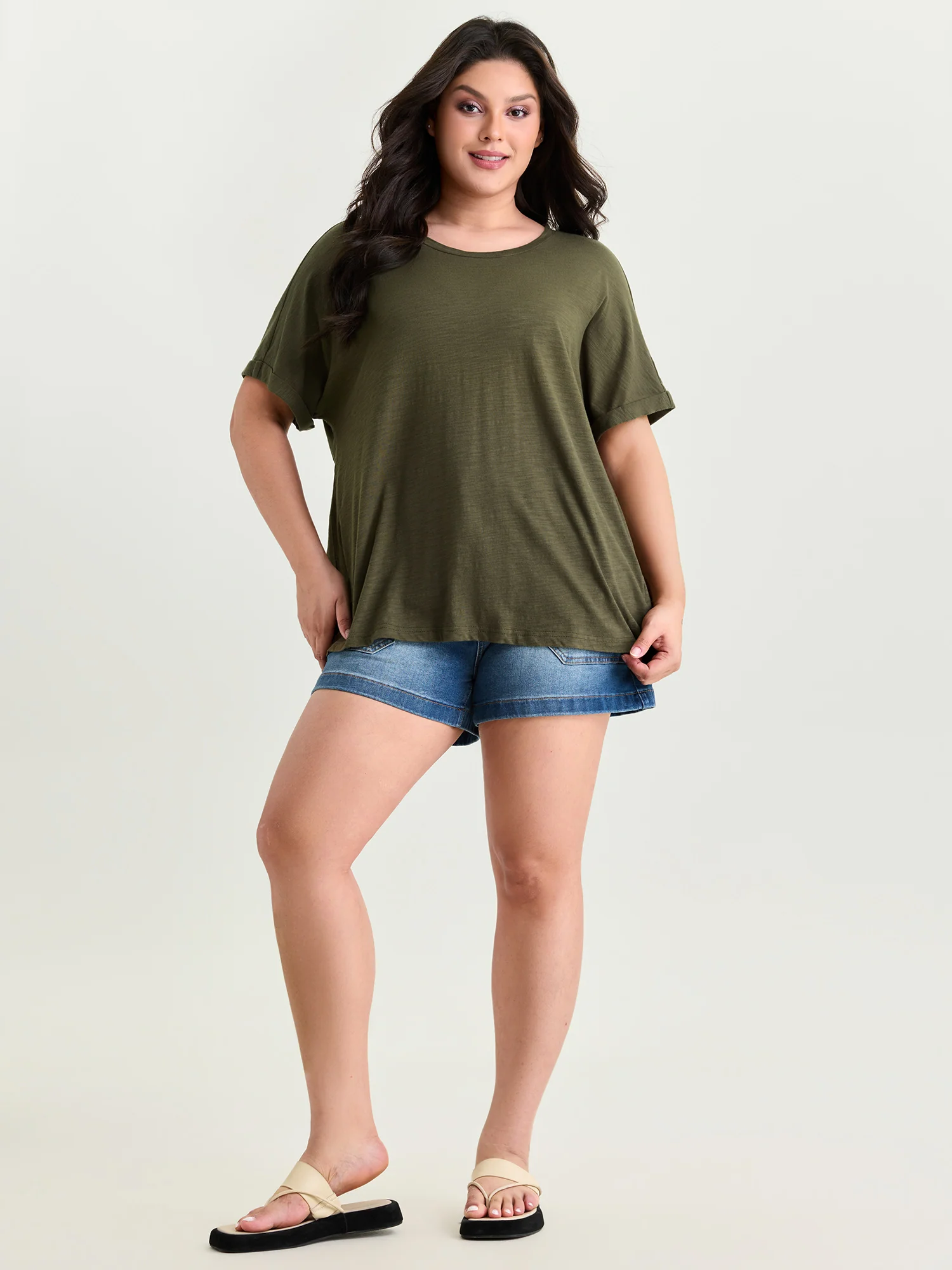 Cotton Open Back Detail T-Shirt - Image 4