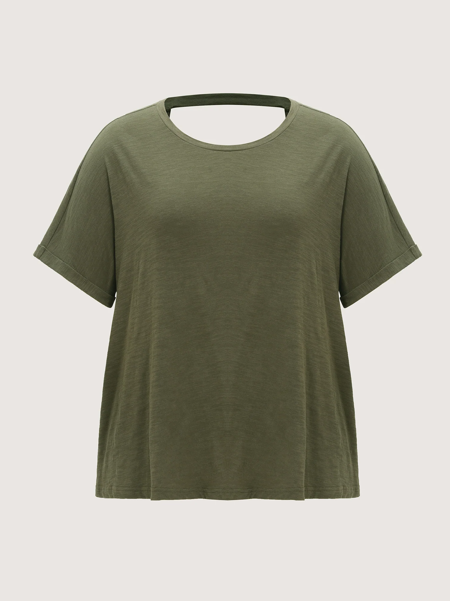 Cotton Open Back Detail T-Shirt - Image 7