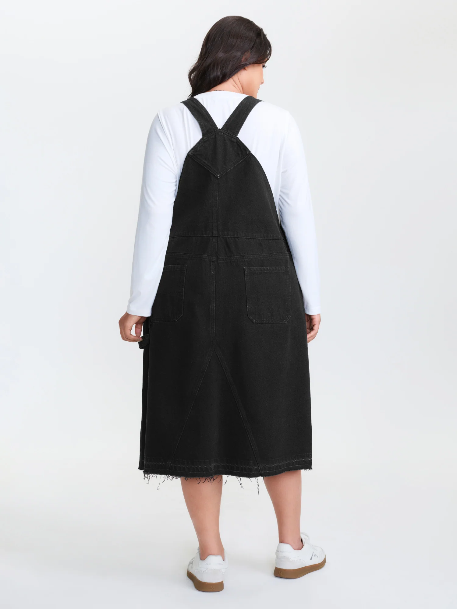 Cotton Overall Adjustable Straps Denim Dress - Image 6