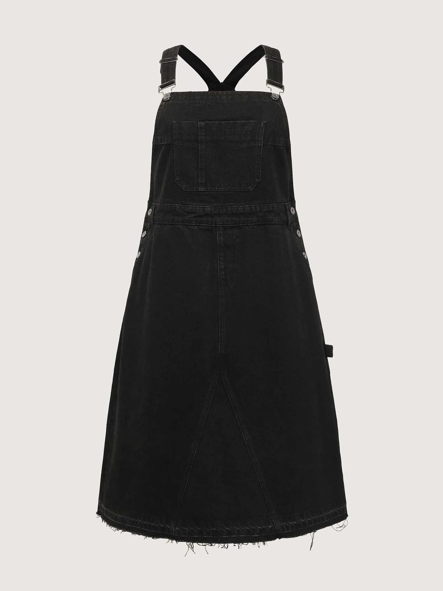 Cotton Overall Adjustable Straps Denim Dress - Image 7