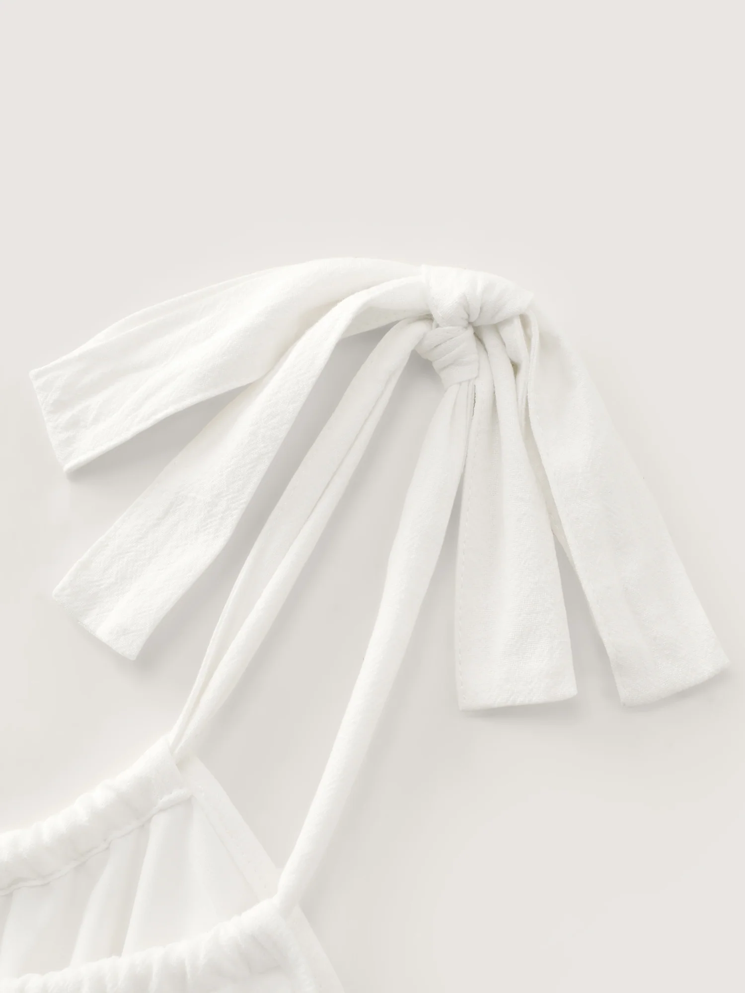 Cotton Overlap Ruffled Hem Shoulder-Tie Tank Top - Image 5