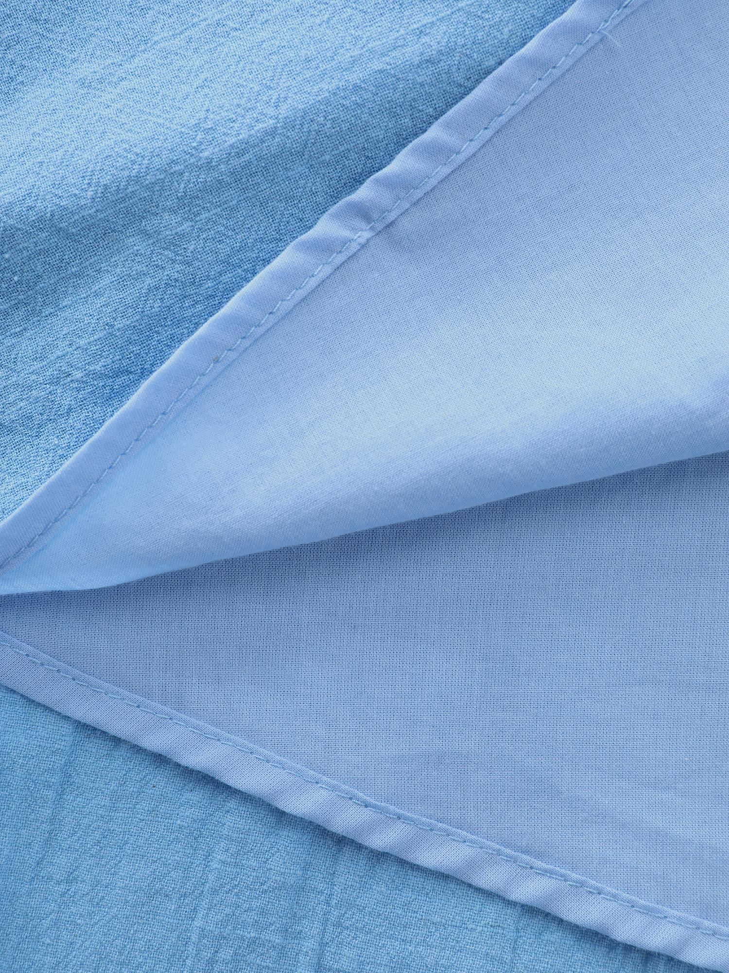 Cotton Pleated Bodice Button Detail Maxi Dress - Image 6
