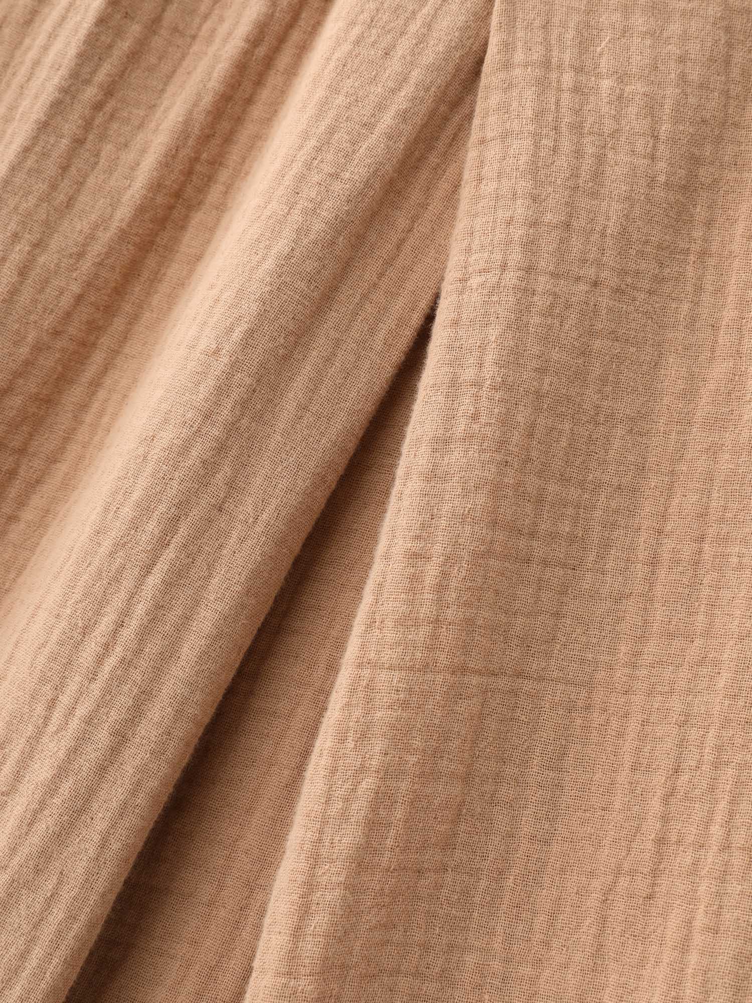 Cotton Pleated Shirred Waist Pants - Image 6