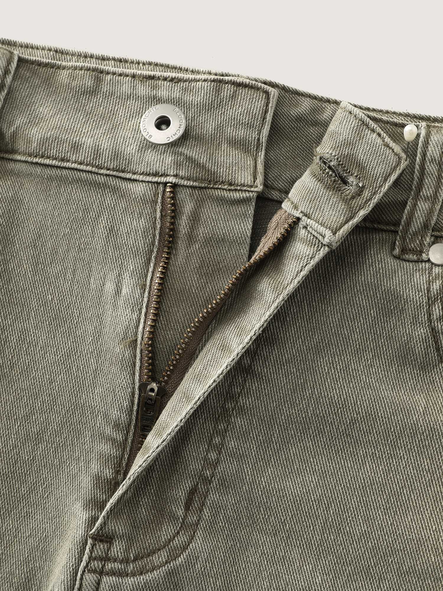Cotton Pockets Skinny-Fit Denim Shorts - Image 6