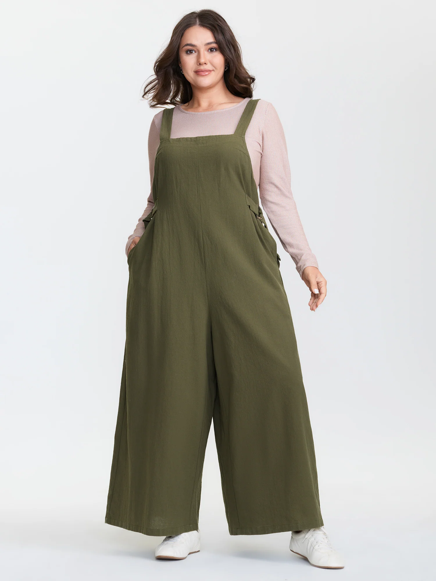 Cotton Pockets Wide Leg Jumpsuit