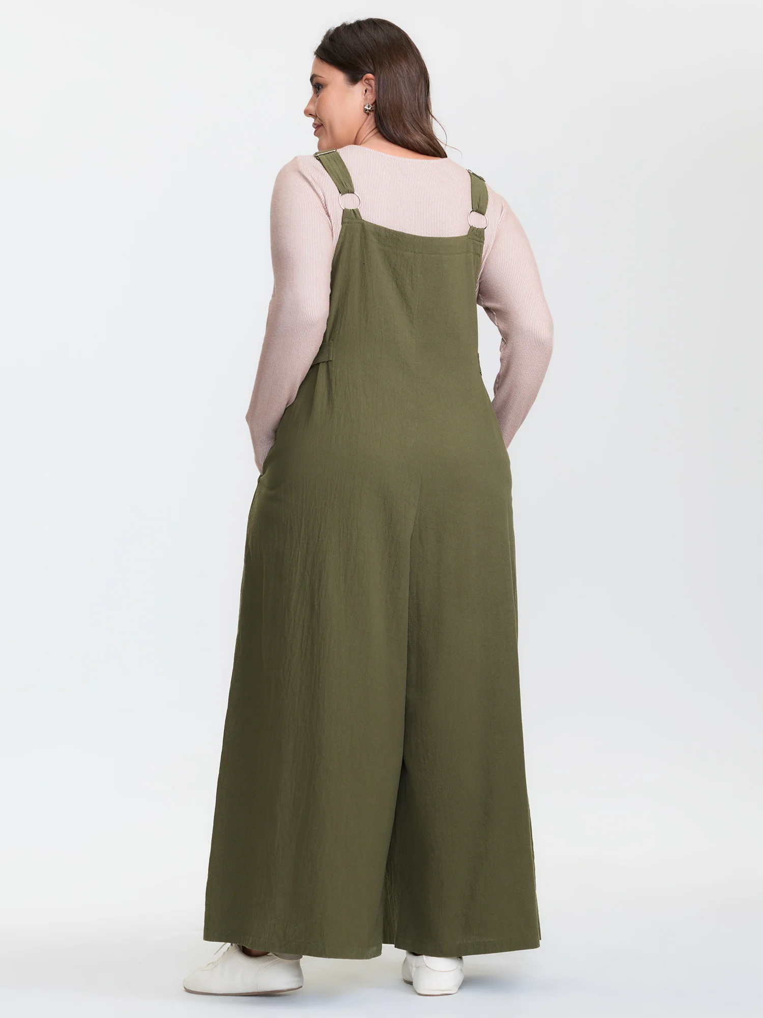 Cotton Pockets Wide Leg Jumpsuit - Image 5
