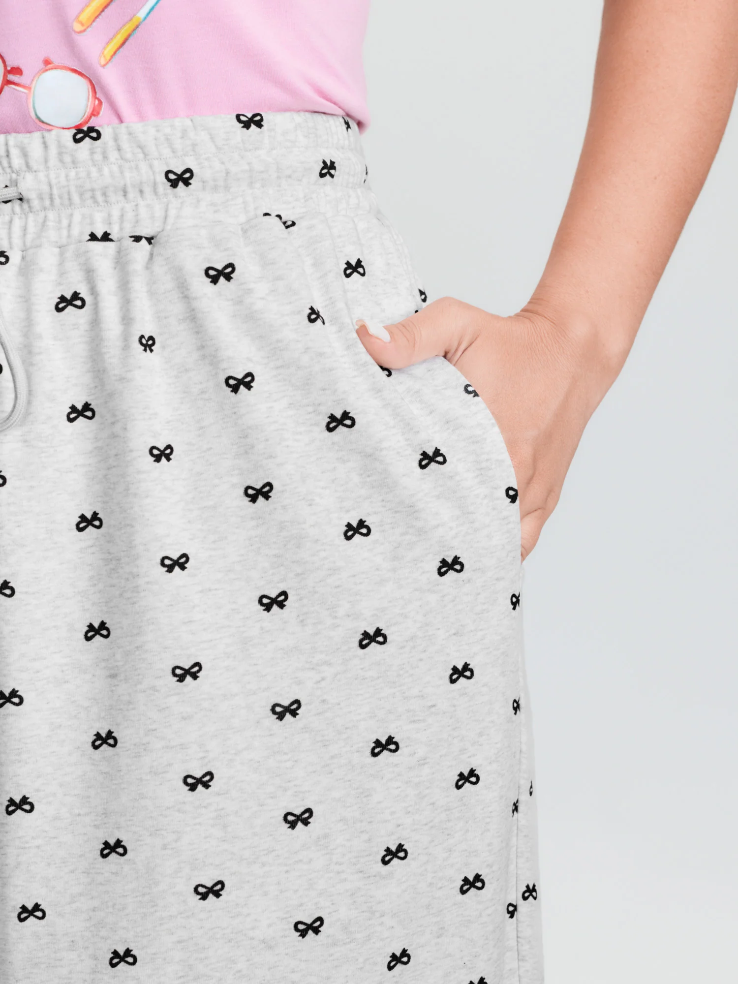 Cotton Polka Dots Heather Drawstring Lounge Pants - Image 3