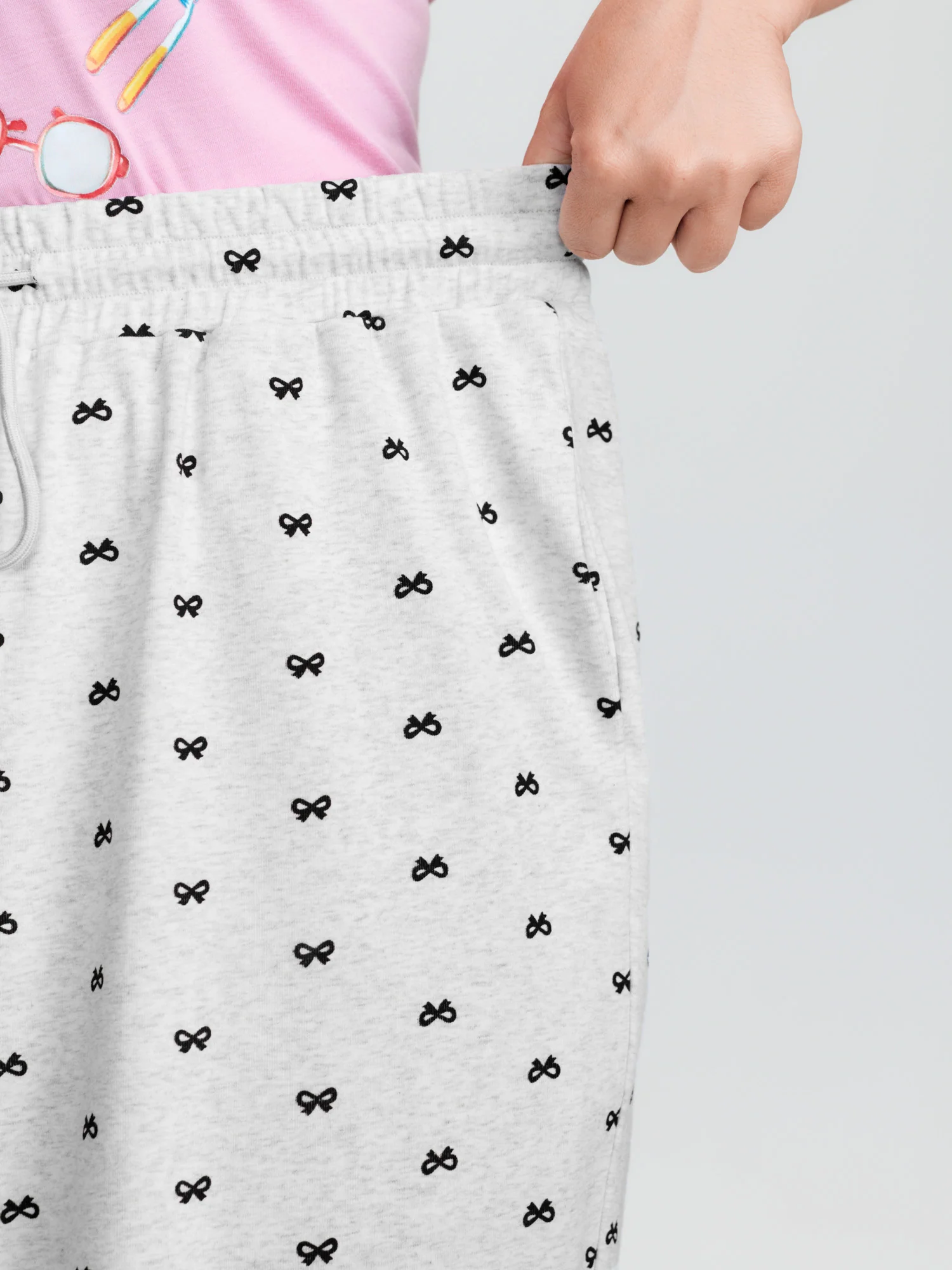 Cotton Polka Dots Heather Drawstring Lounge Pants - Image 4