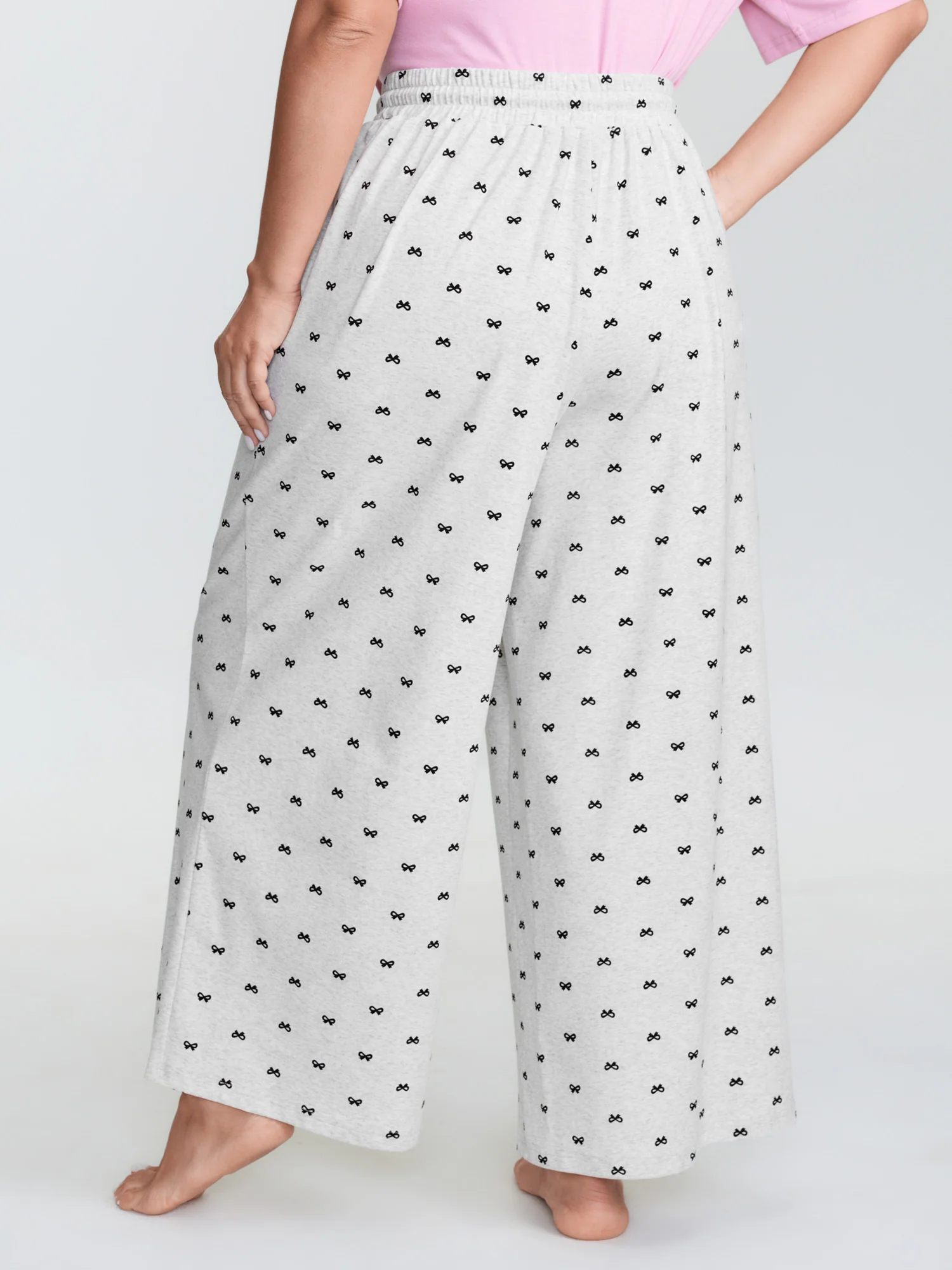 Cotton Polka Dots Heather Drawstring Lounge Pants - Image 5