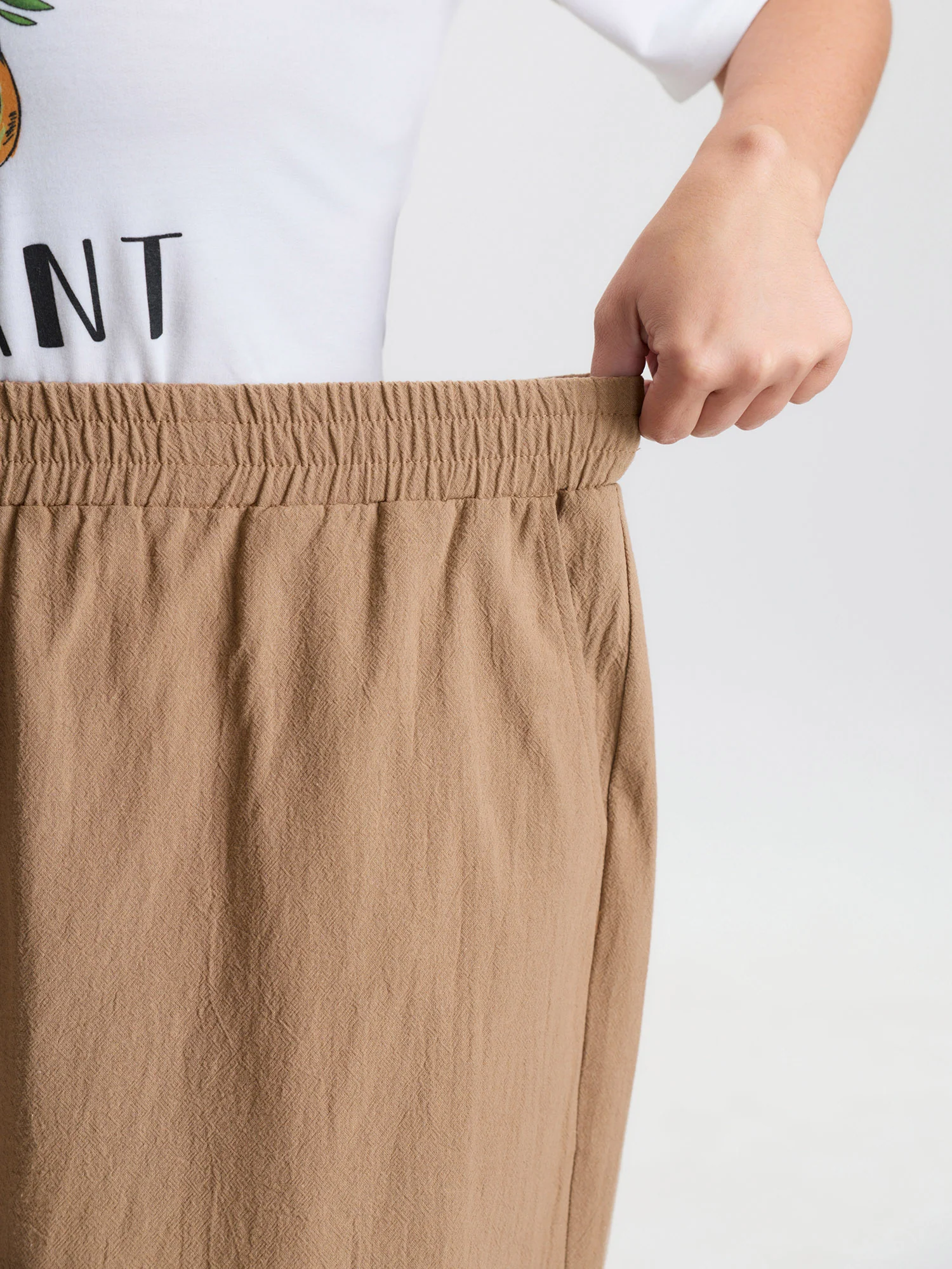 Cotton Pull-On Straight Leg Pants - Image 4