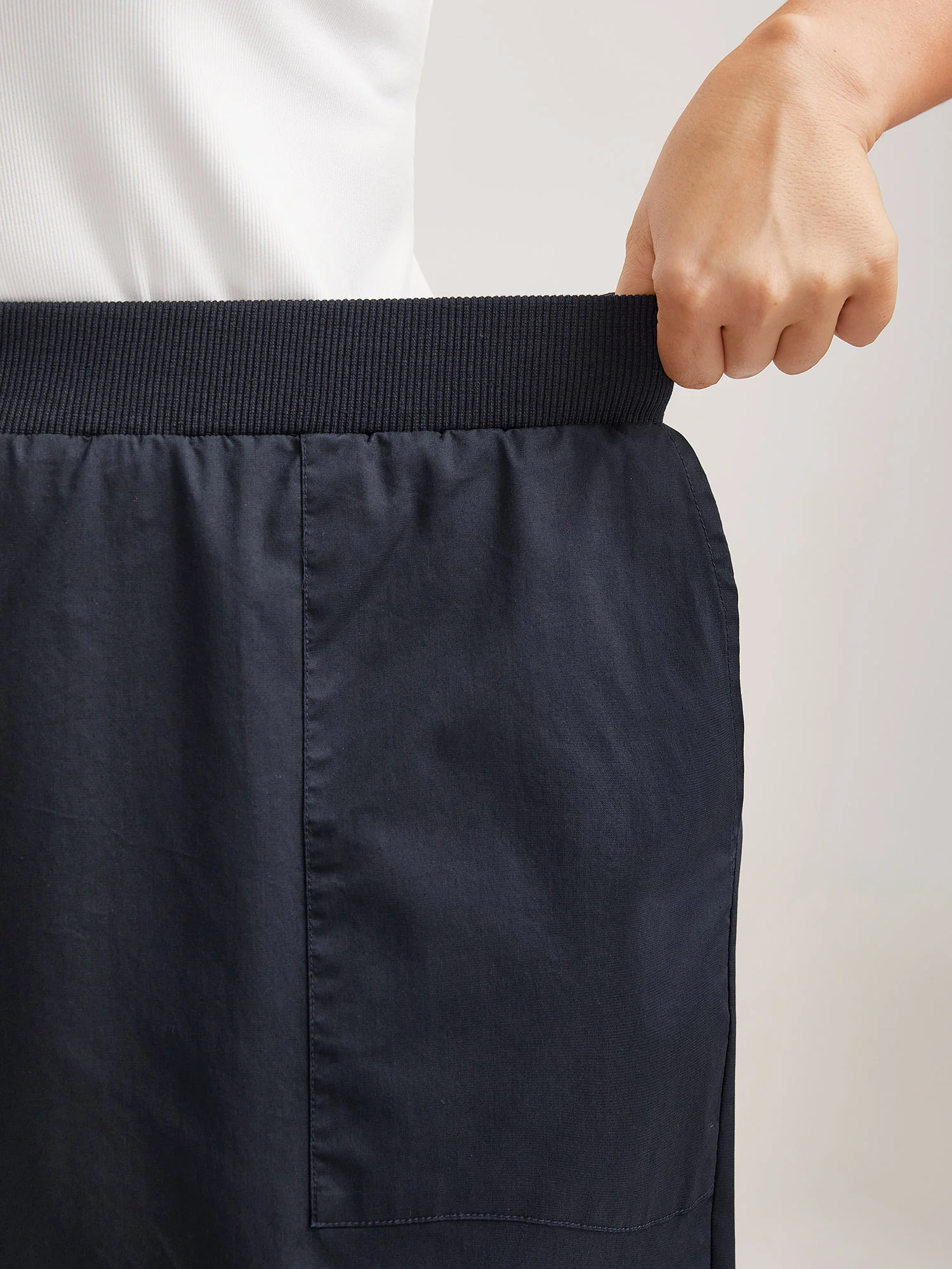 Cotton Pull-On Waist Solid Jogger Pants - Image 3