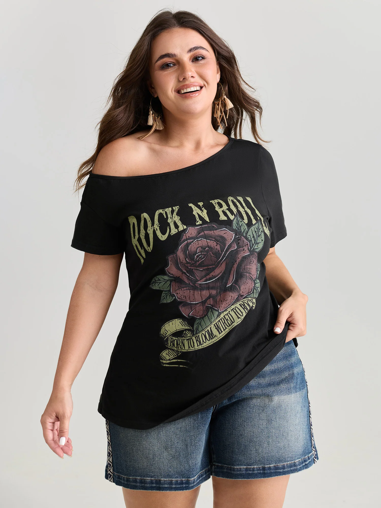 Cotton Rock And Roll Print T-Shirt - Image 2