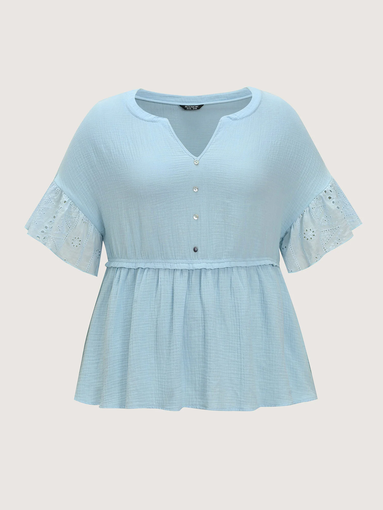 Cotton Ruffle Sleeve Babydoll T-Shirt - Image 7