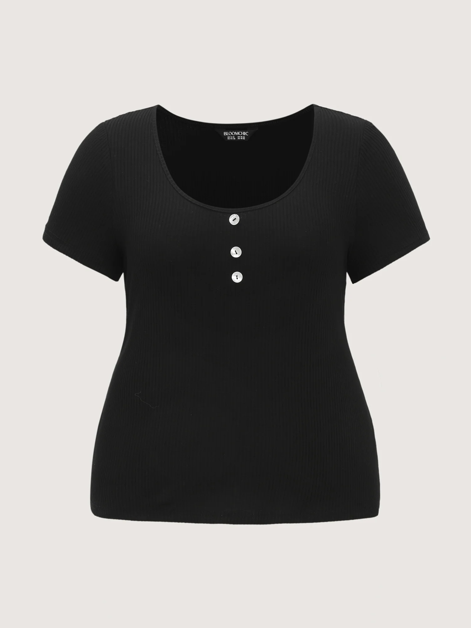 Cotton Scoop Neck Curvy-Fit T-Shirt - Image 6