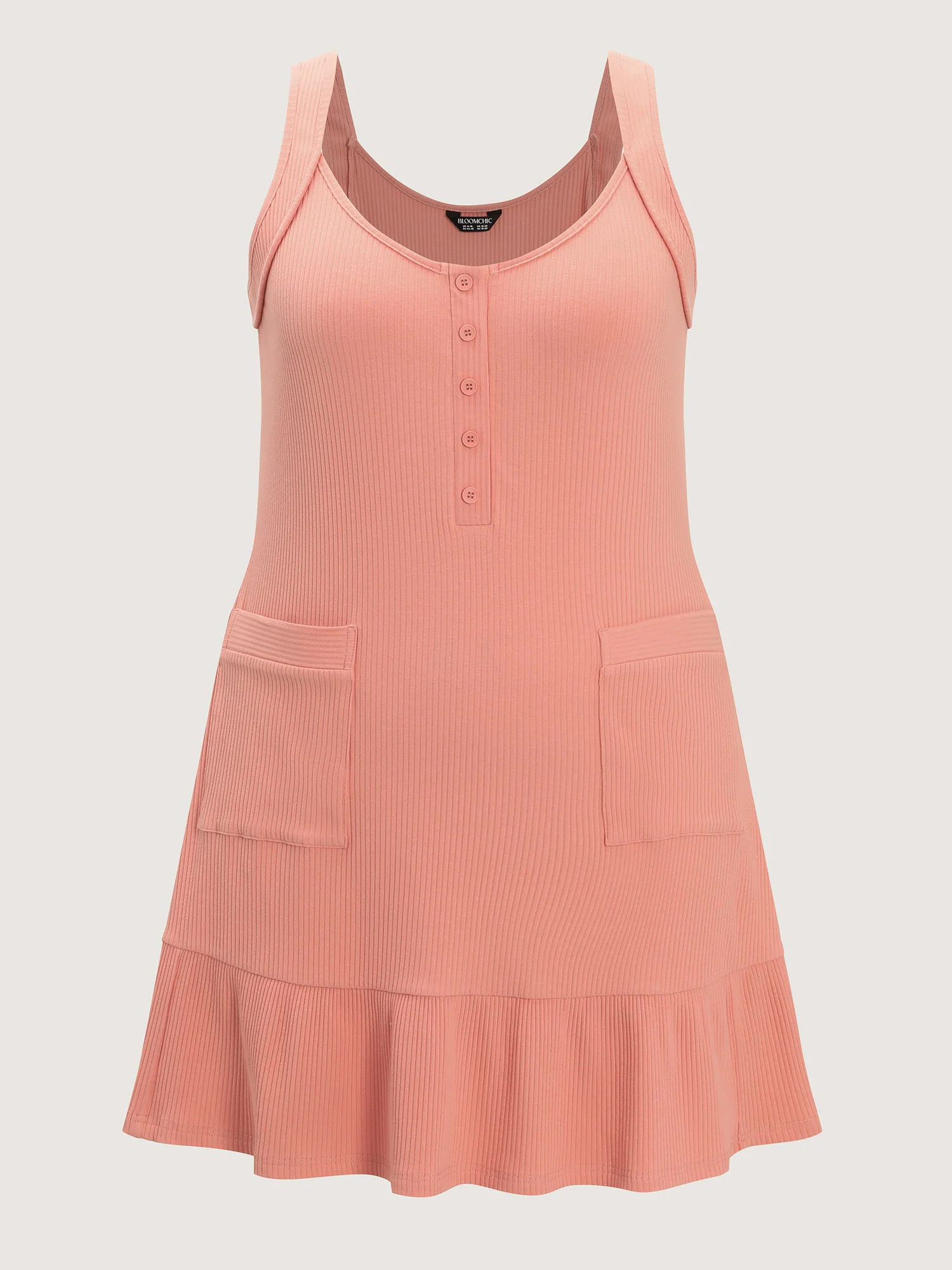 Cotton Scoop Neckline Ruffled Hem Mini Dress - Image 7