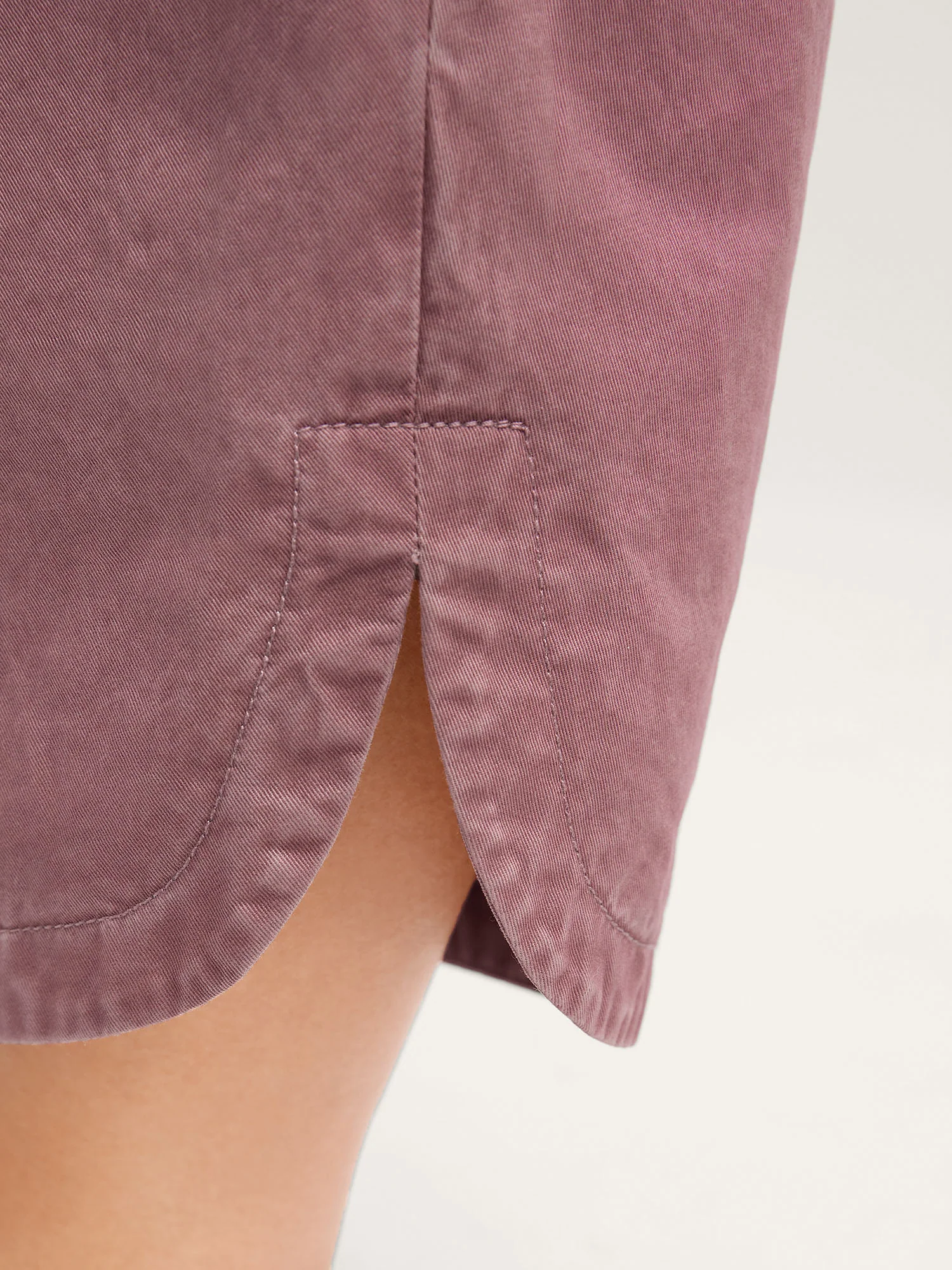 Cotton Shirred Wide Waistband Hem Slit Pants - Image 5